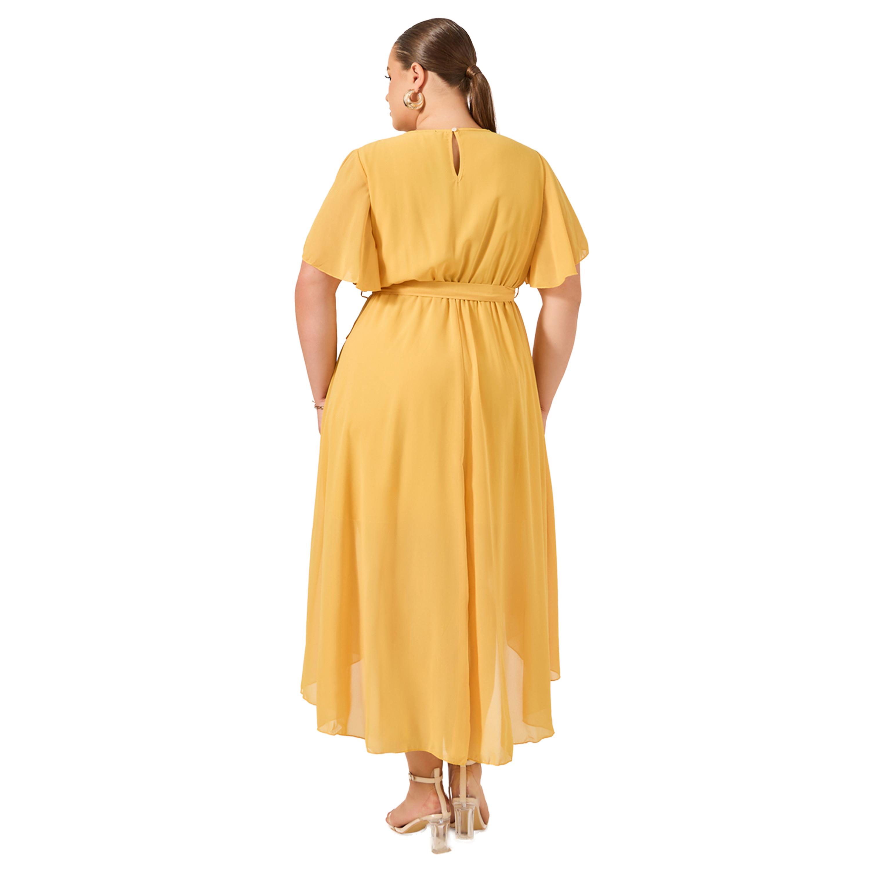 ستايلي - فستان ماكسي طويل بقصة A وحزام مقاس كبير-women-clothing-dresses-image-5