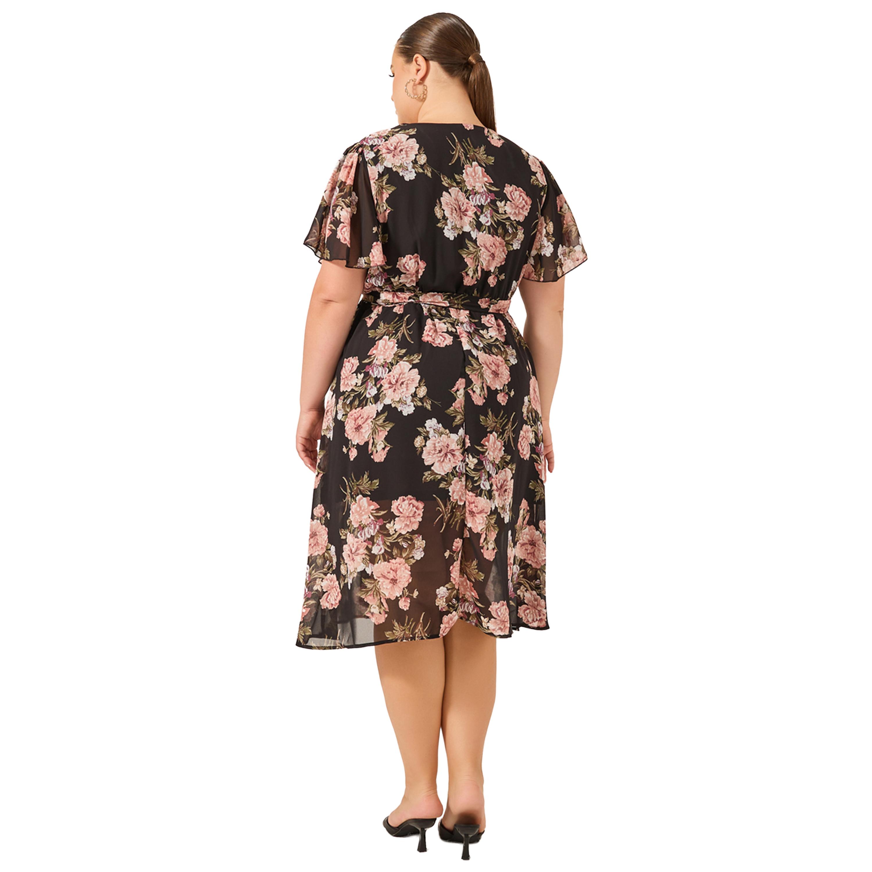 Styli Plus Size Floral Print Flared Sleeves Wrap Midi Dress-women-clothing-dresses-image-5