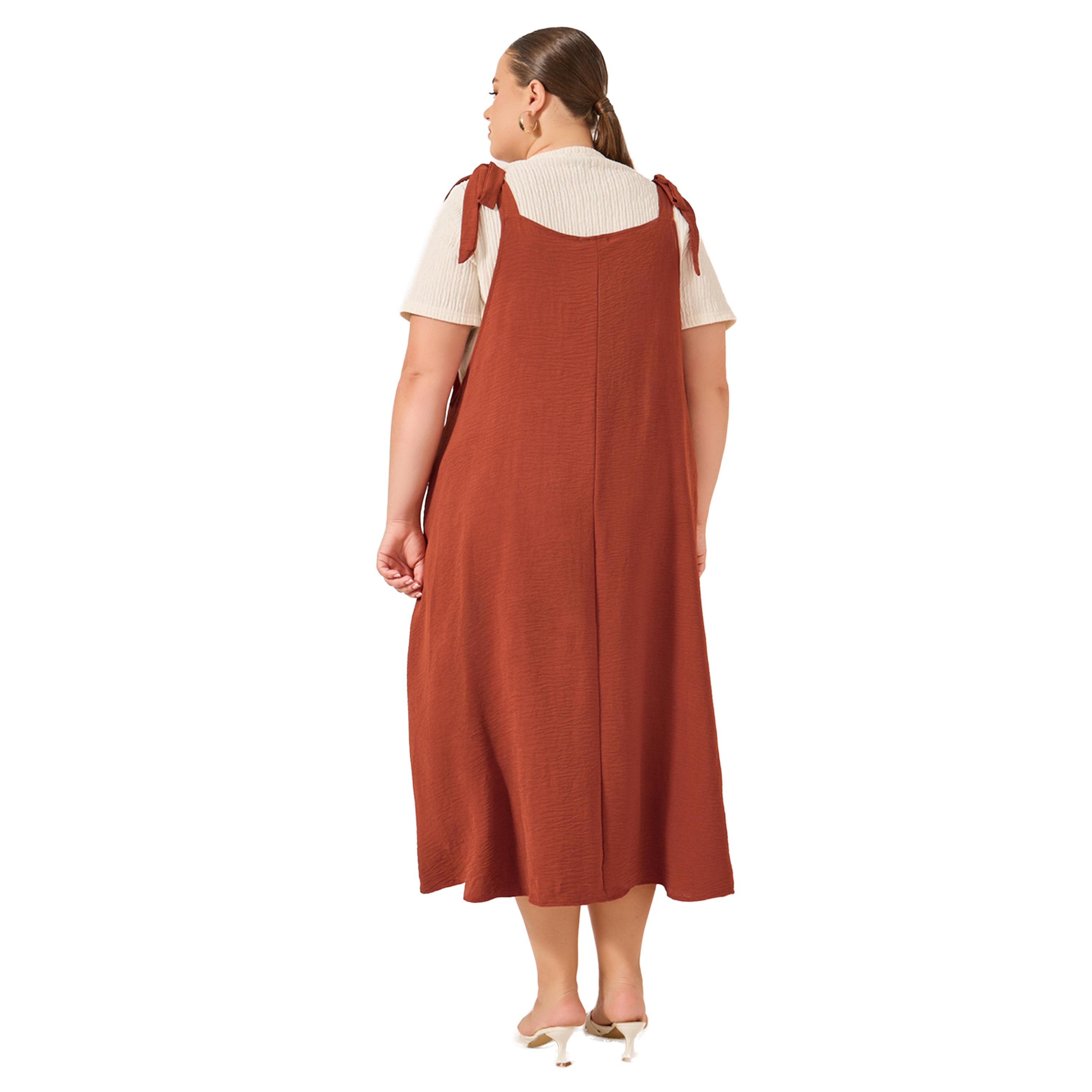 Styli Plus Size Solid Pleated Pinafore Midi Dress-women-clothing-dresses-image-5