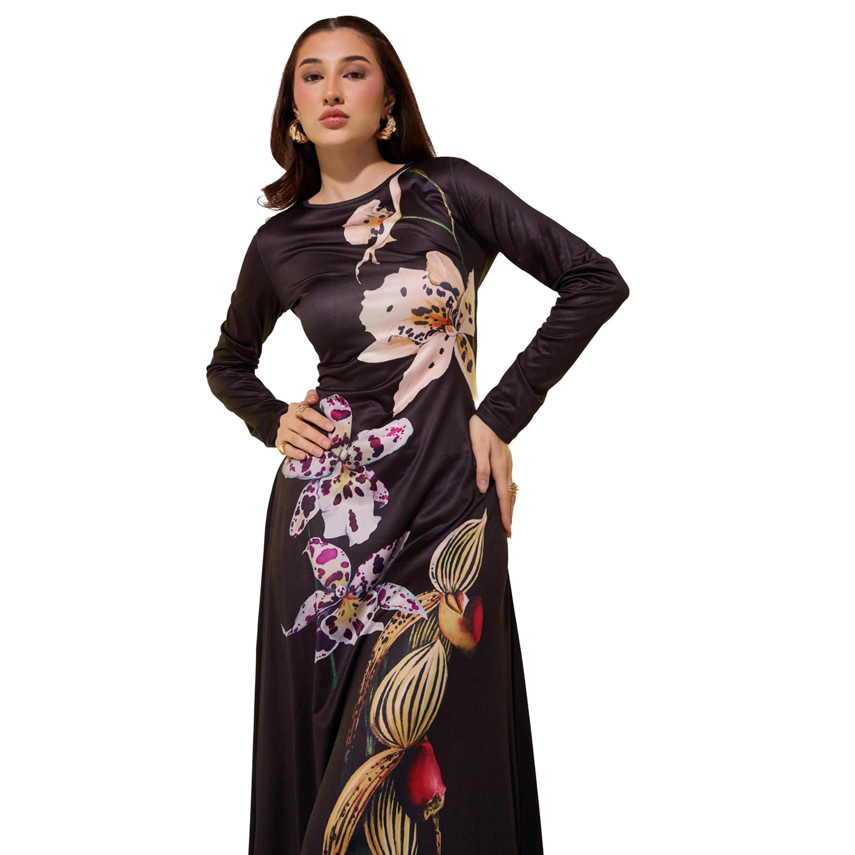 فستان ميدي بحافة واسعة وأكمام طويلة-women-clothing-dresses-image-3