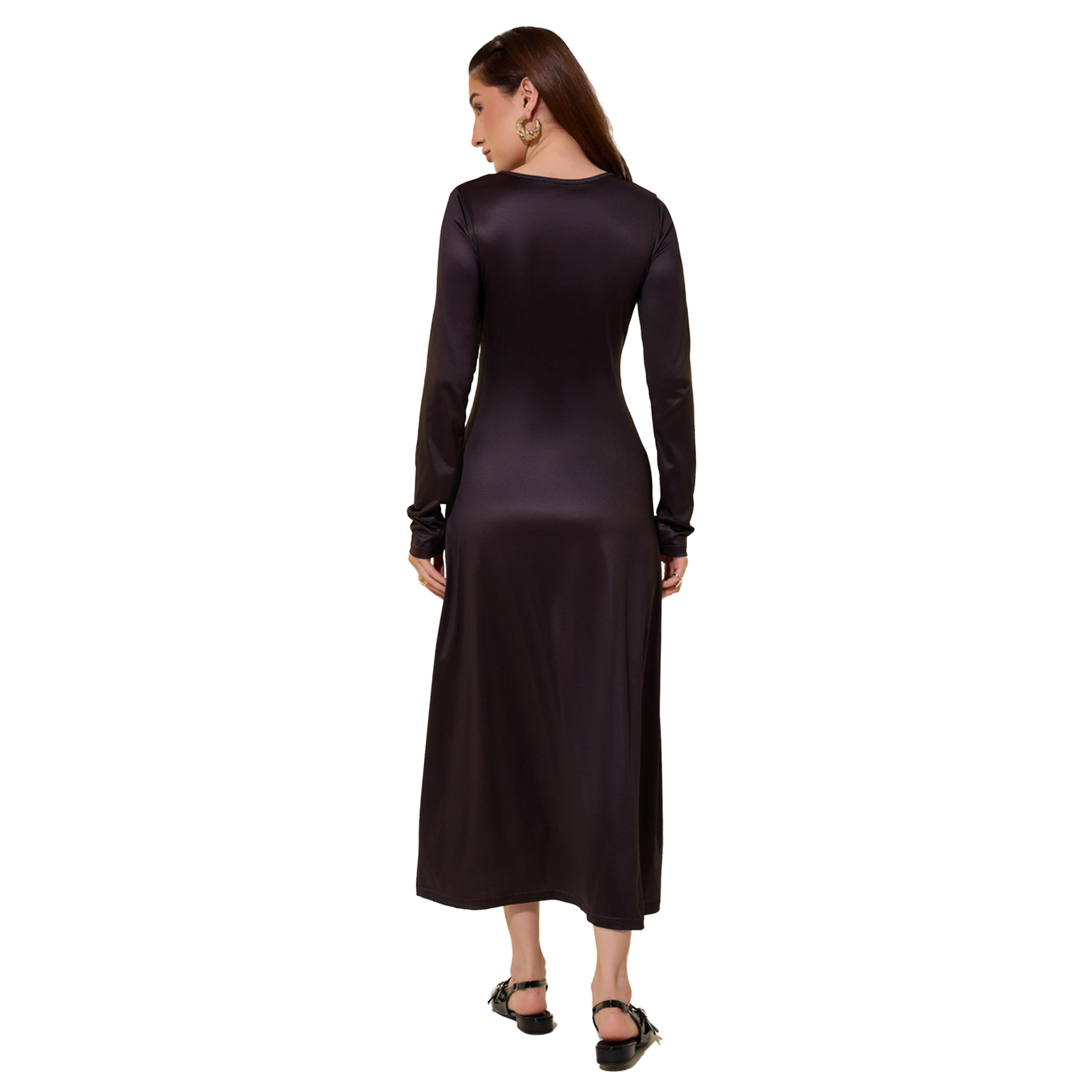 Take Two Black Floral Print Long Sleeve A-Line Midi Dress-women-clothing-dresses-image-5