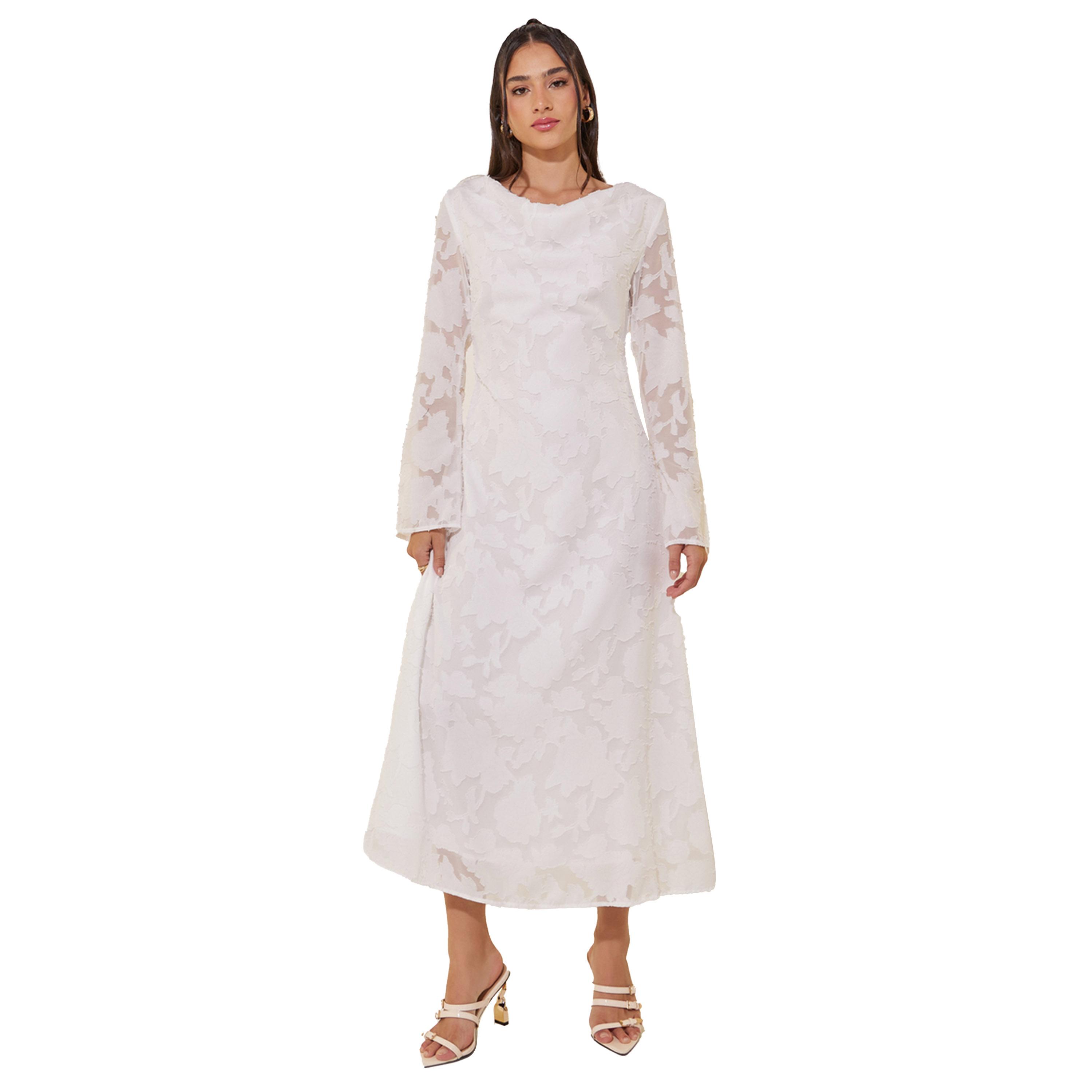 Take Two Jacquard Cowl Neck A-Line Midi Dress-women-clothing-dresses-image-2