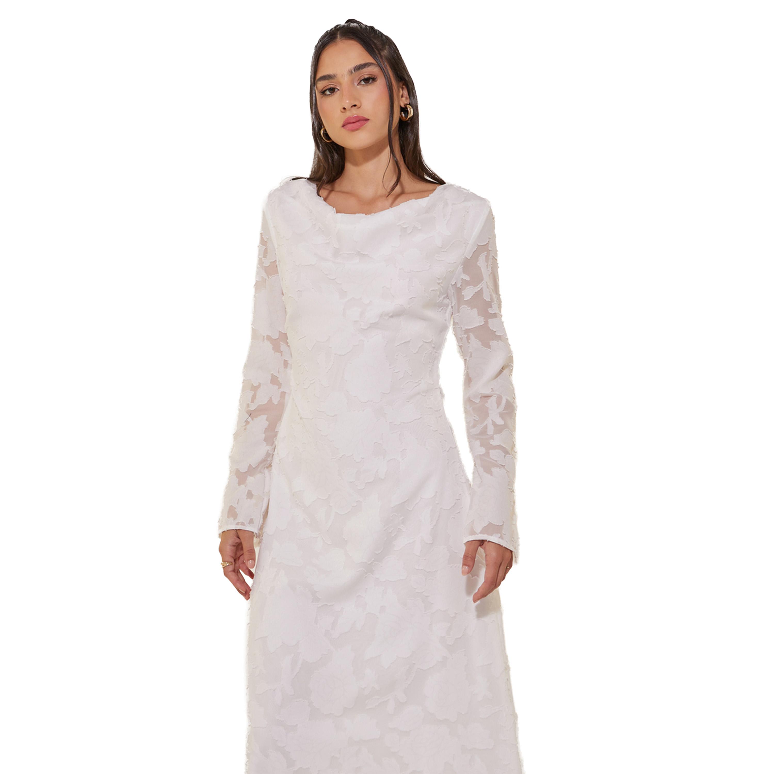 Take Two Jacquard Cowl Neck A-Line Midi Dress-women-clothing-dresses-image-3