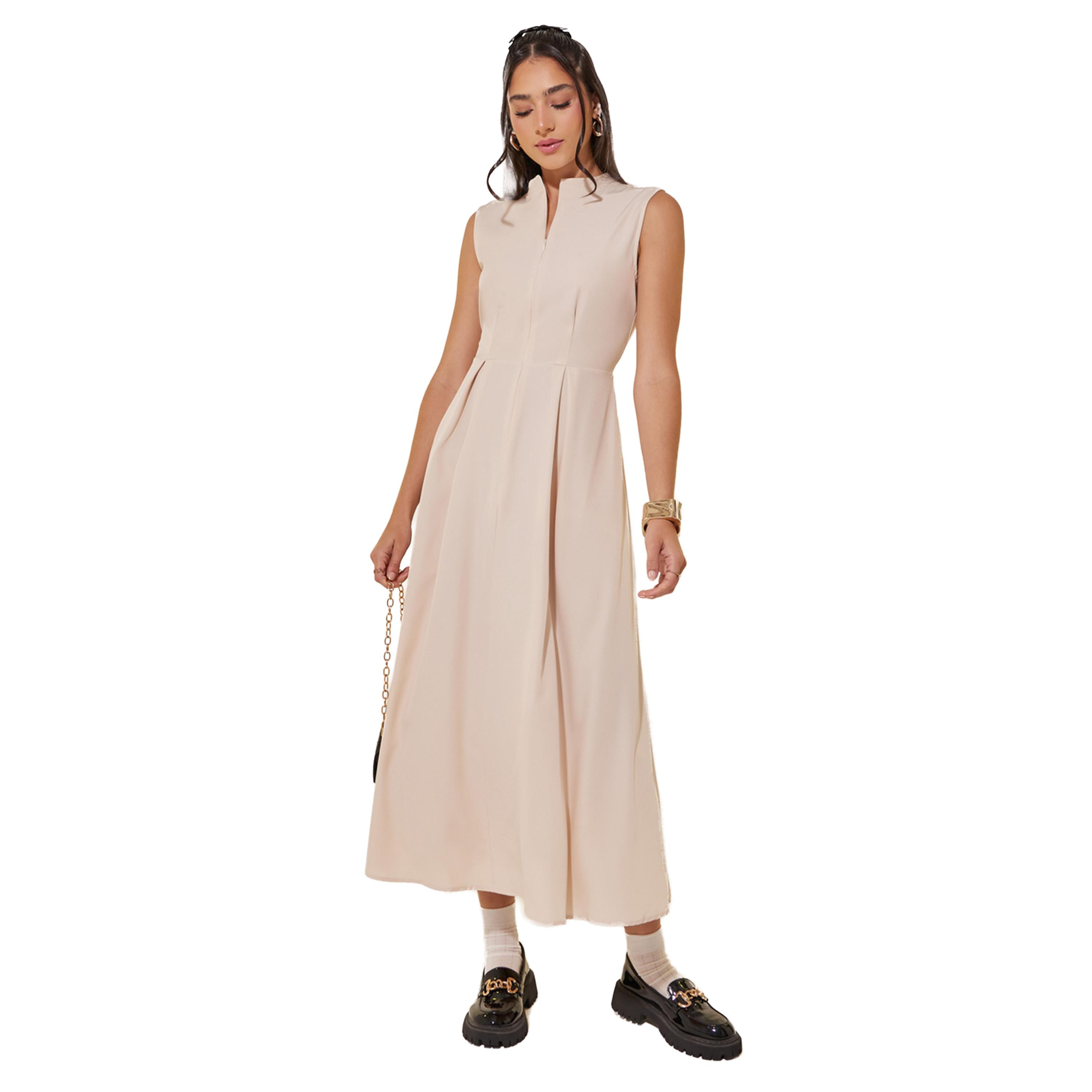 فستان ميدي سادة بدون أكمام-women-clothing-dresses-image-1