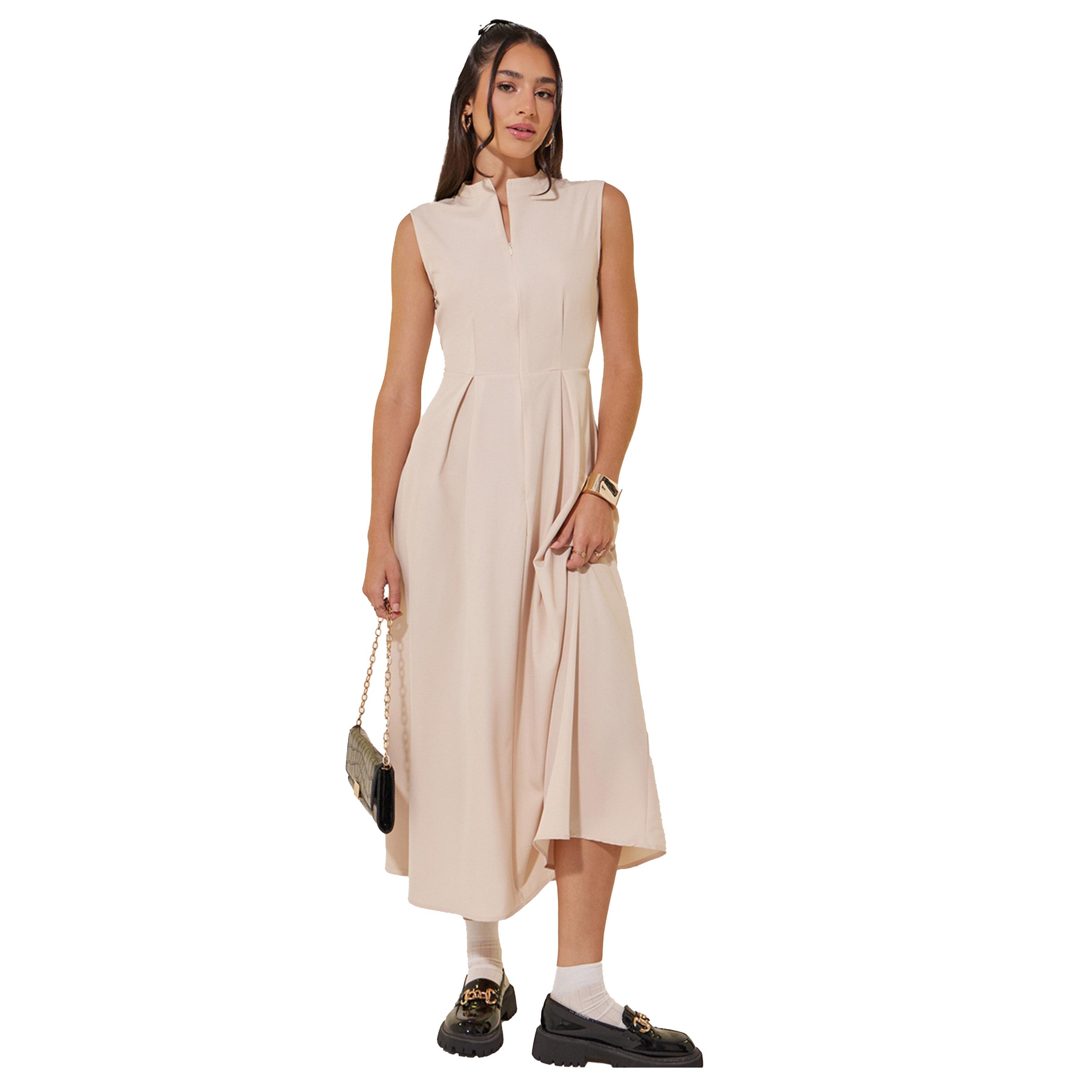 Take Two Solid Sleeveless Pleated Midi Dress-women-clothing-dresses-image-2