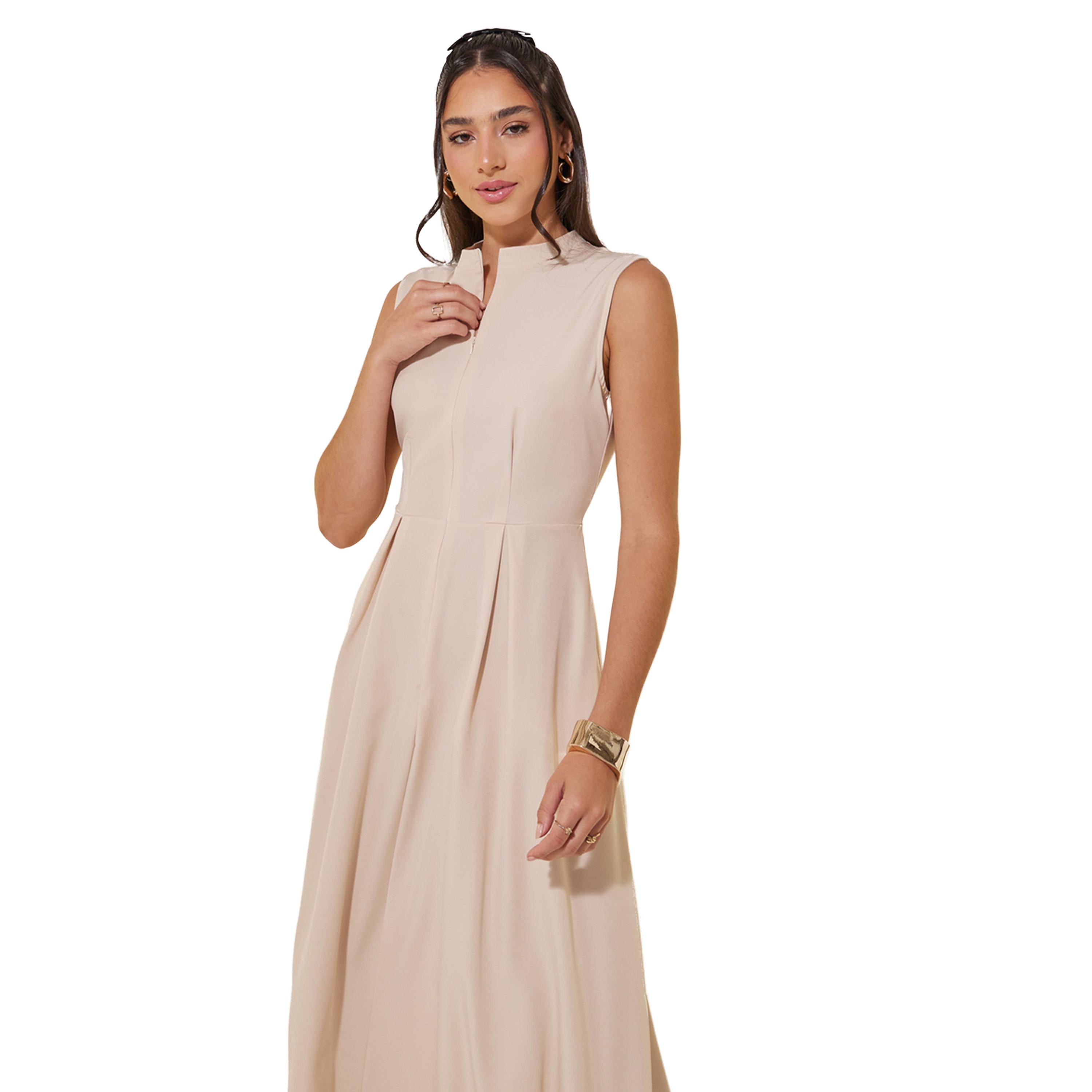 Take Two Solid Sleeveless Pleated Midi Dress-women-clothing-dresses-image-3