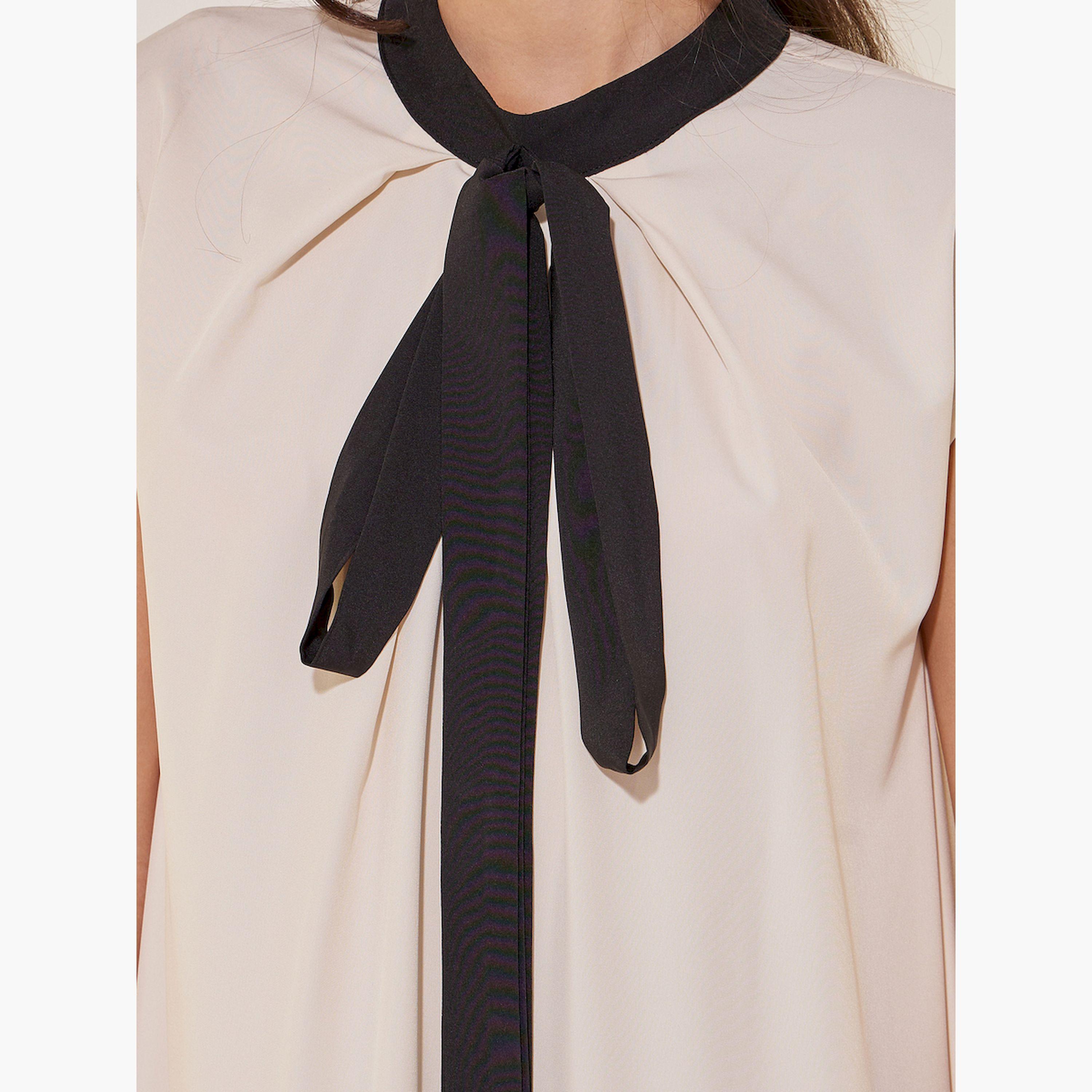 Take Two Solid Tie-Up Neck A-Line Midi Dress-women-clothing-dresses-image-4