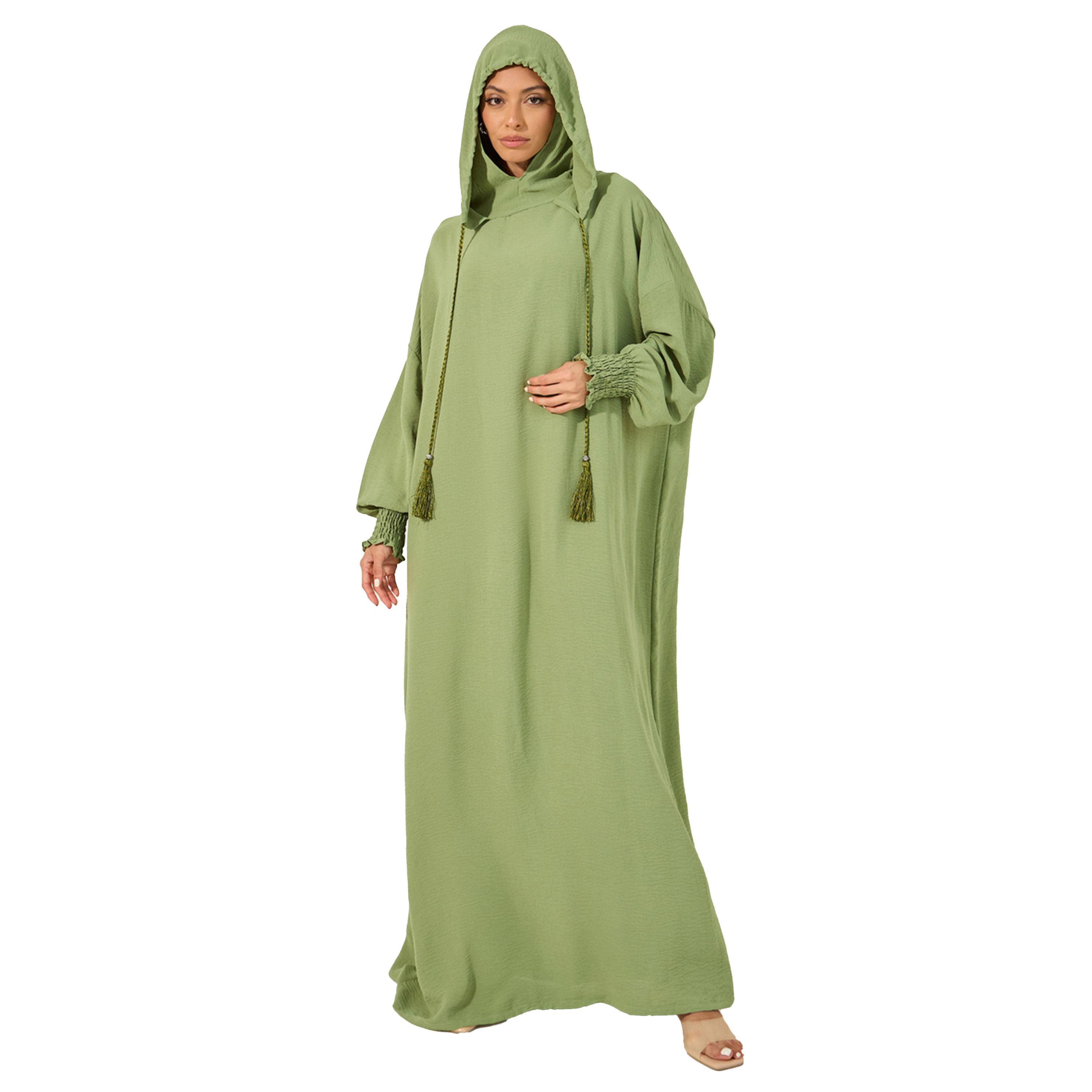 Amirah X Styli Oversized Hooded Jalabyia with Tassel Detail-women-arabicclothing-jalabiyas-image-2