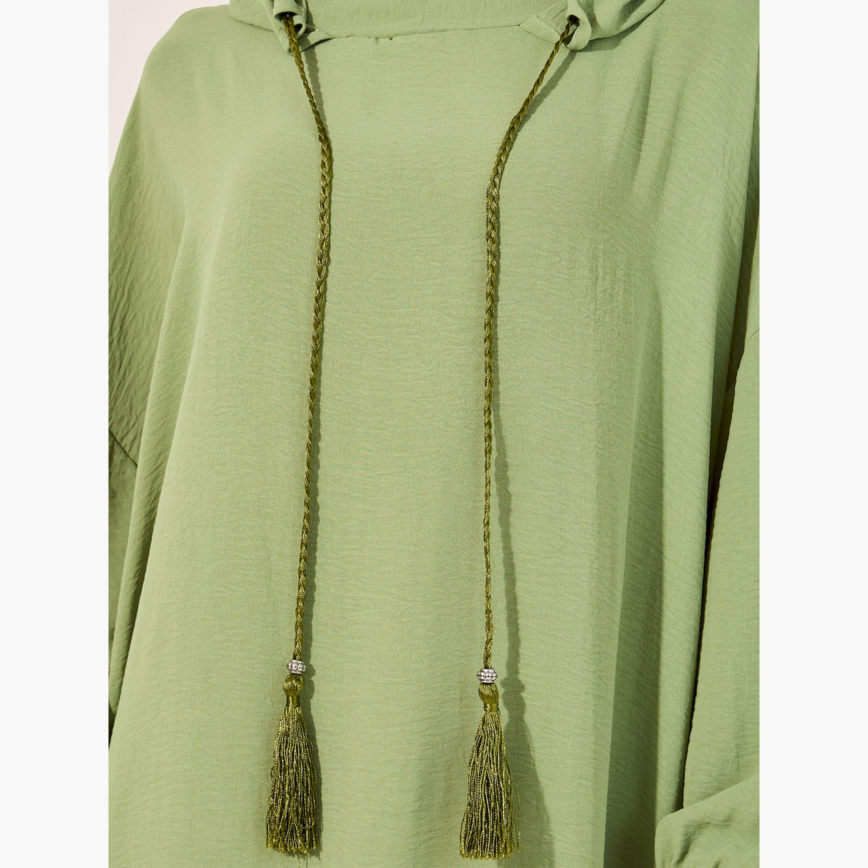 أميرة x ستايلي جلابية فضفاضة بياقة هودي وشراشيب-women-arabicclothing-jalabiyas-image-4