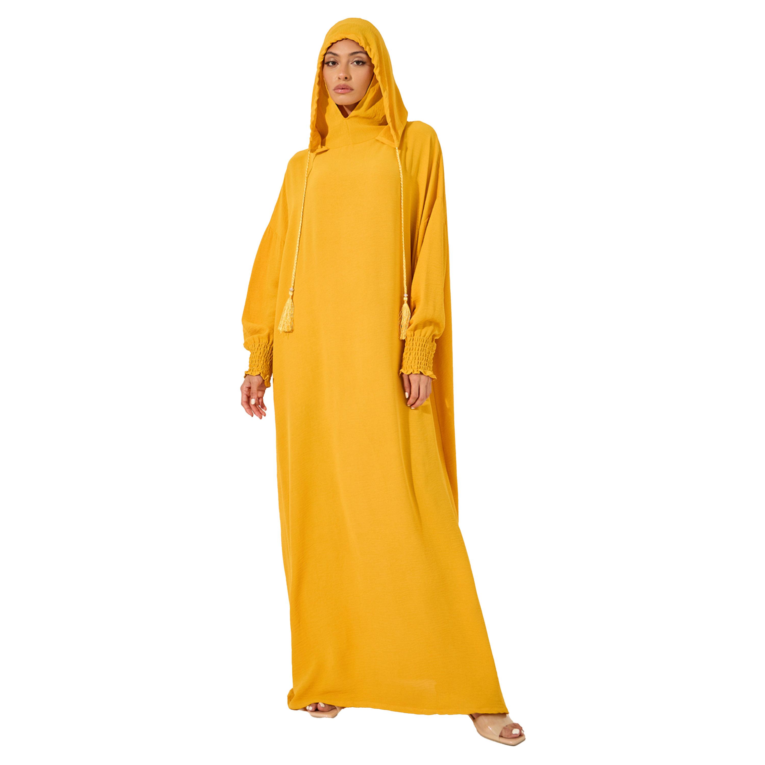 أميرة x ستايلي جلابية فضفاضة بياقة هودي وشراشيب-women-arabicclothing-jalabiyas-image-2