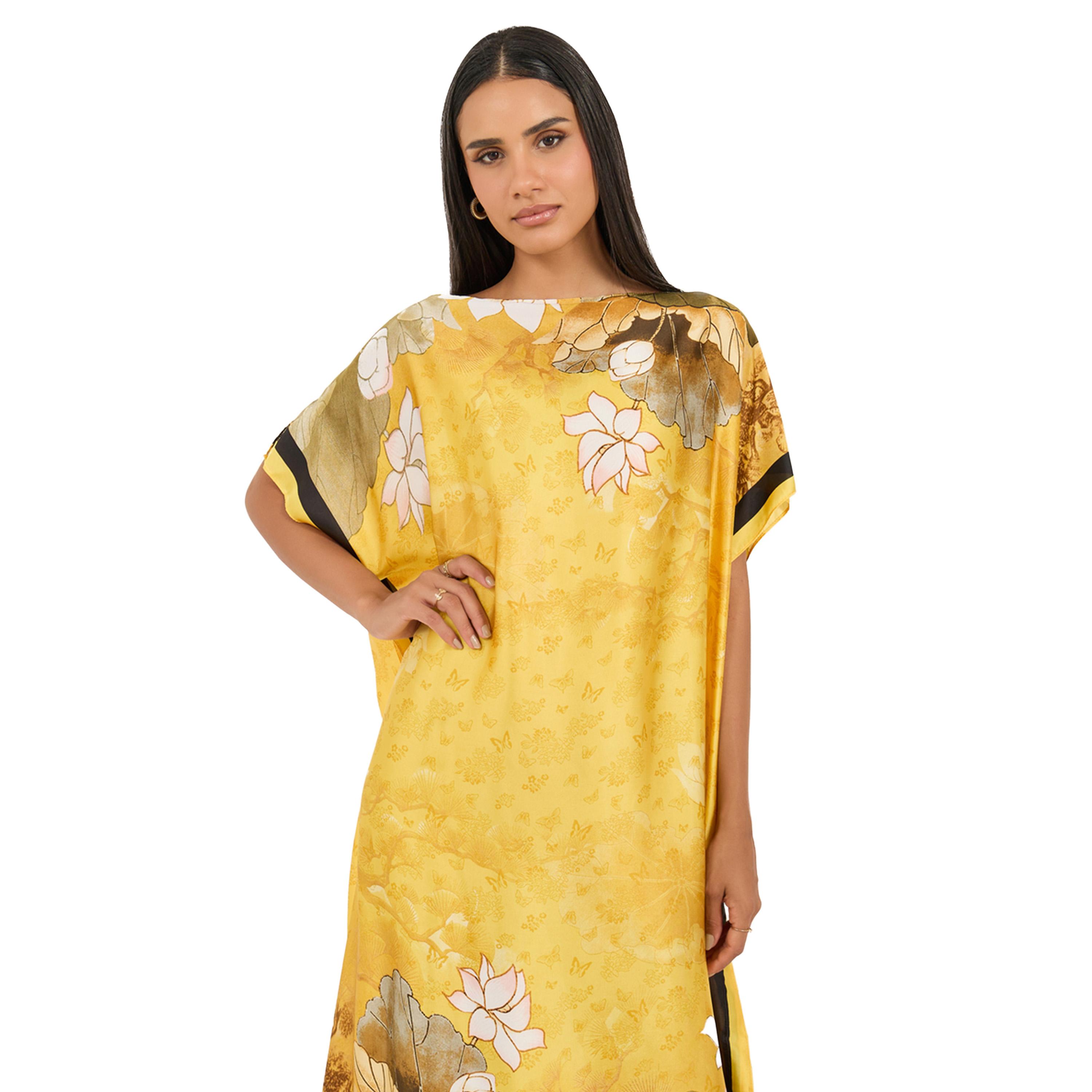 أميرة x ستايلي قفطان بطبعة زهور مع وشاح رأس-women-arabicclothing-kaftan-image-3