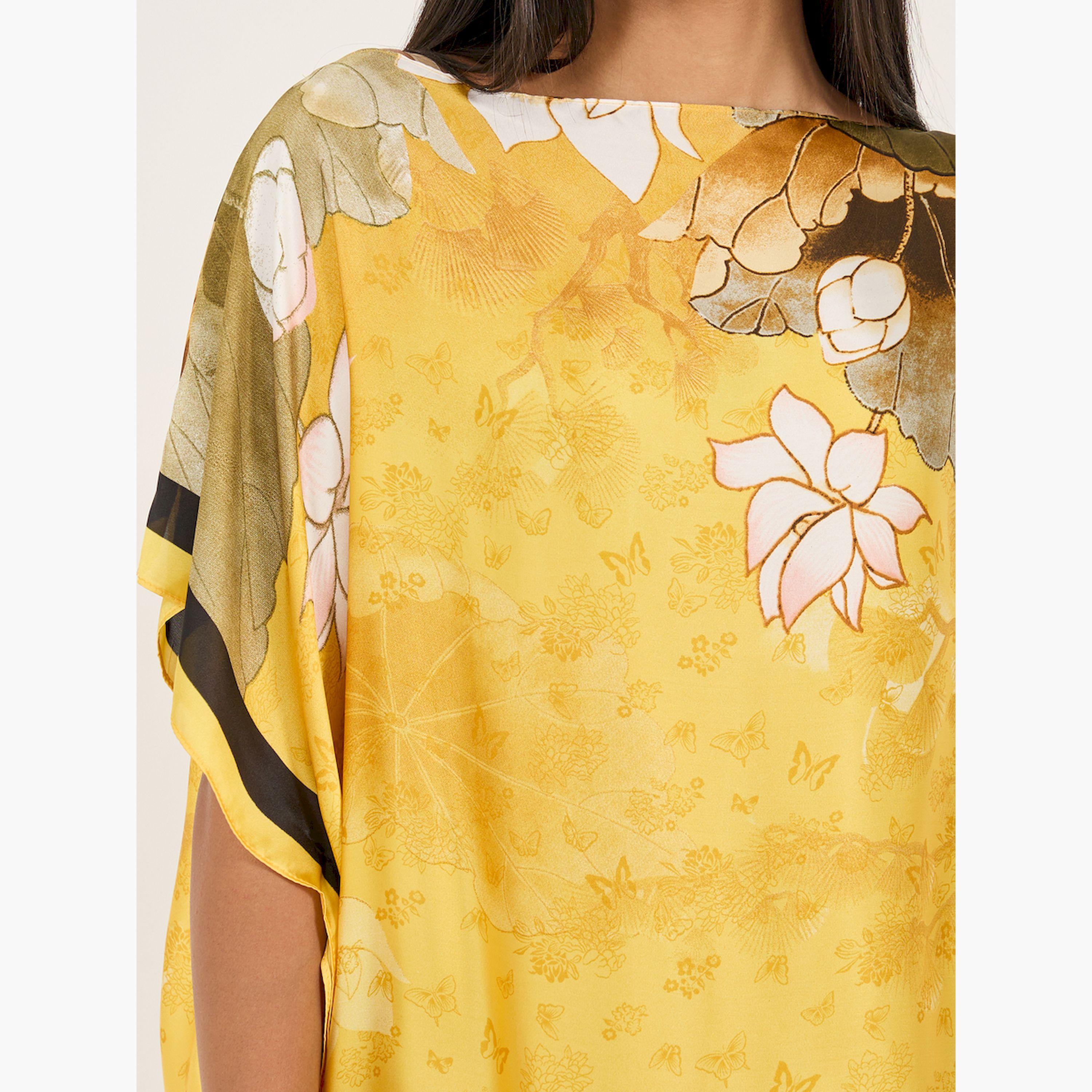 أميرة x ستايلي قفطان بطبعة زهور مع وشاح رأس-women-arabicclothing-kaftan-image-4