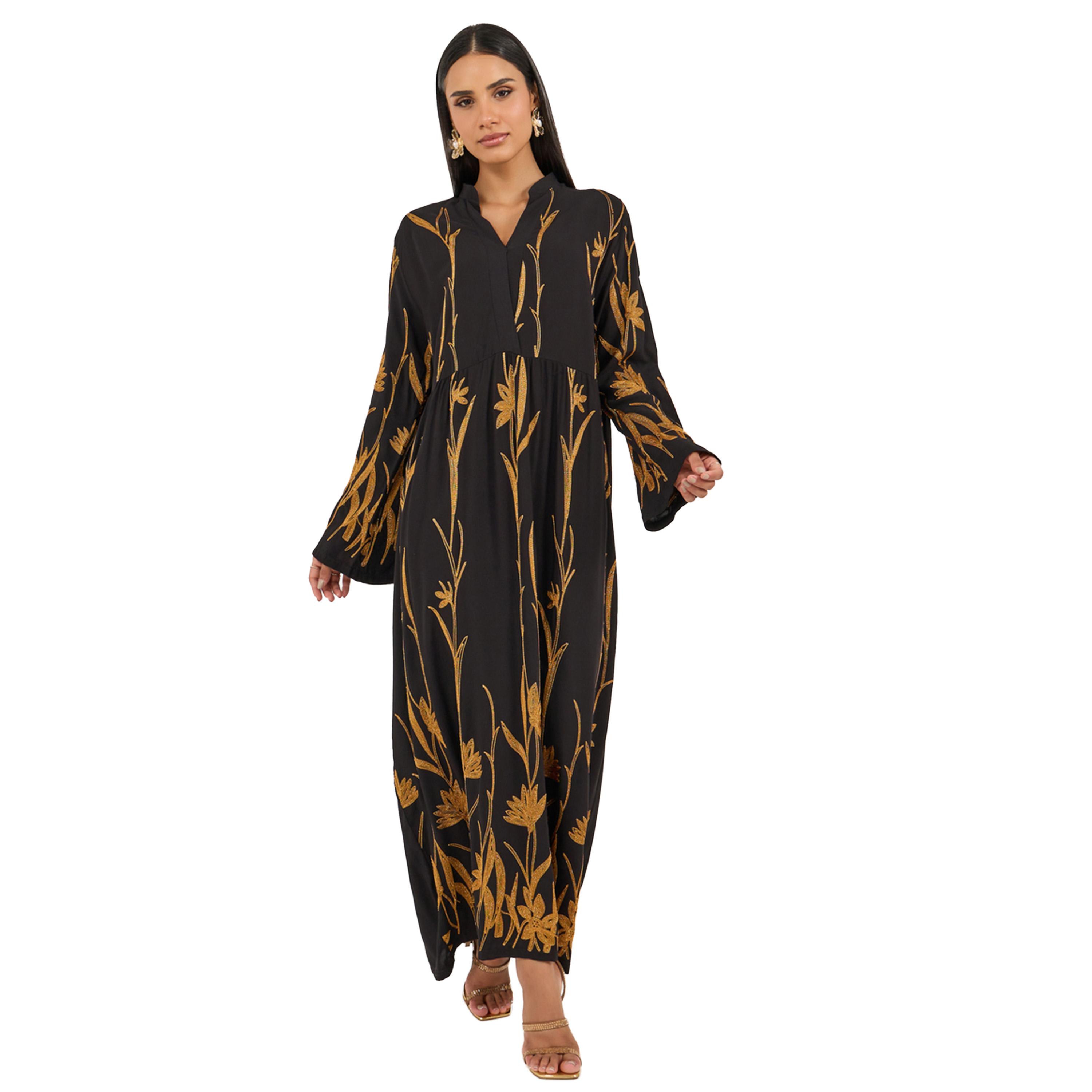 Styli All-Over Printed Collared A-Line Jalabiya-women-arabicclothing-jalabiyas-image-1