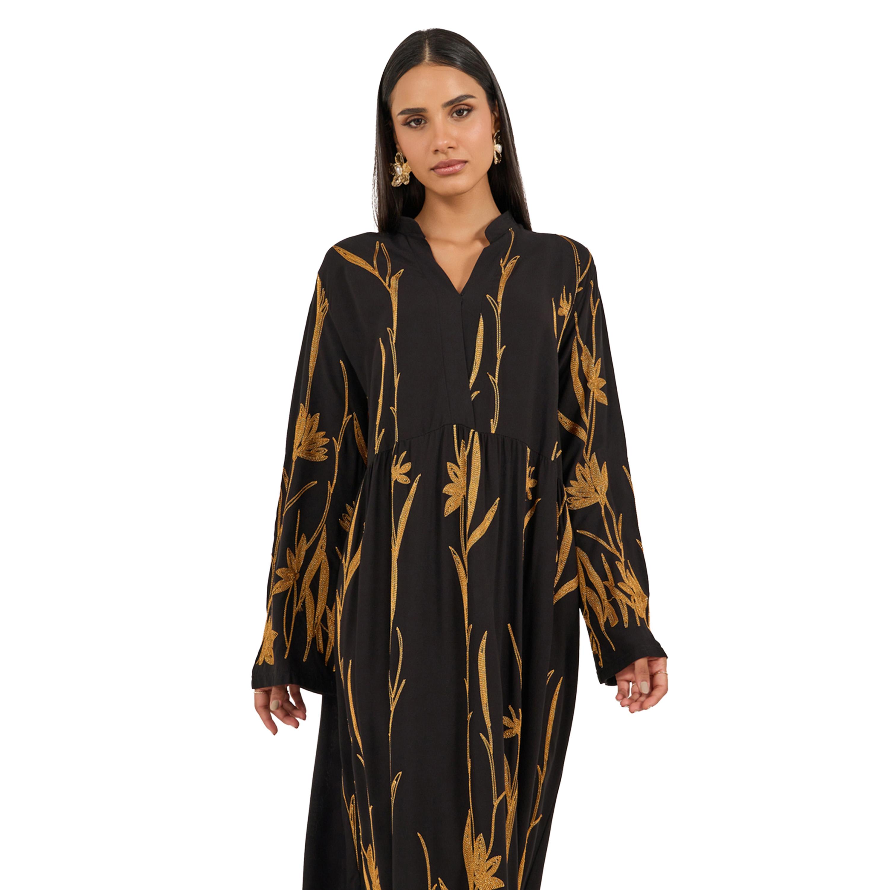 Styli All-Over Printed Collared A-Line Jalabiya-women-arabicclothing-jalabiyas-image-3