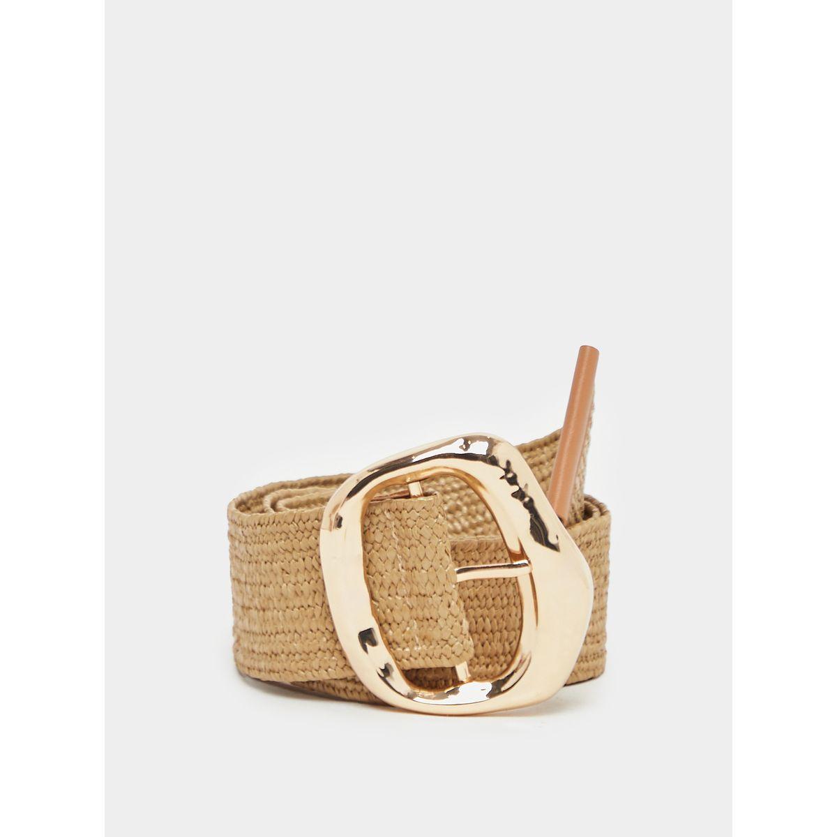 Styli Solid Jute Gold Buckle Belt-women-clothingaccessories-belts-image-1
