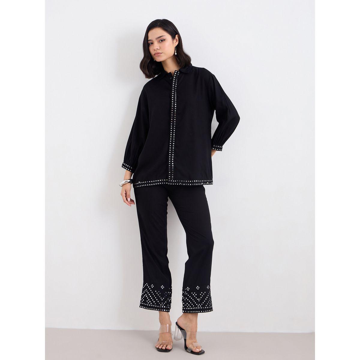 طقم منسق من بنطال وبلوزة طويلة-women-clothing-coordsets-image-2