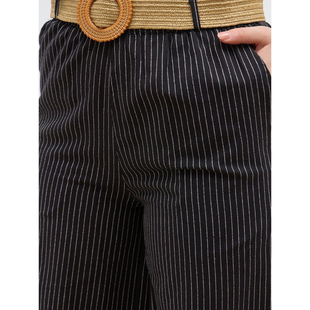 Styli Front Knot Striped Shirt and Pants Co-Ords-women-clothing-coordsets-image-7