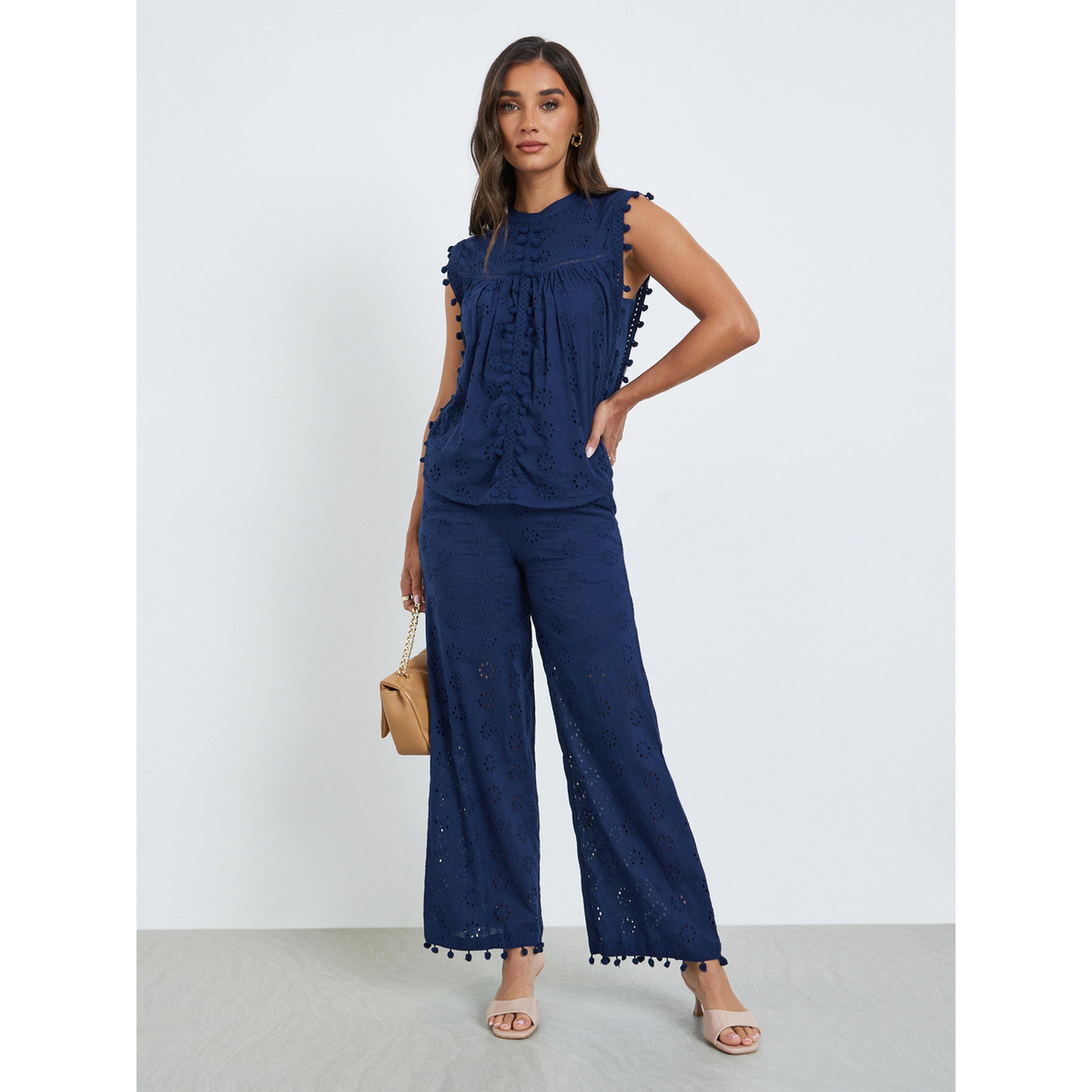 مجموعة نسائية بنمط توب وبنطال بأرجل واسعة-women-clothing-coordsets-image-1