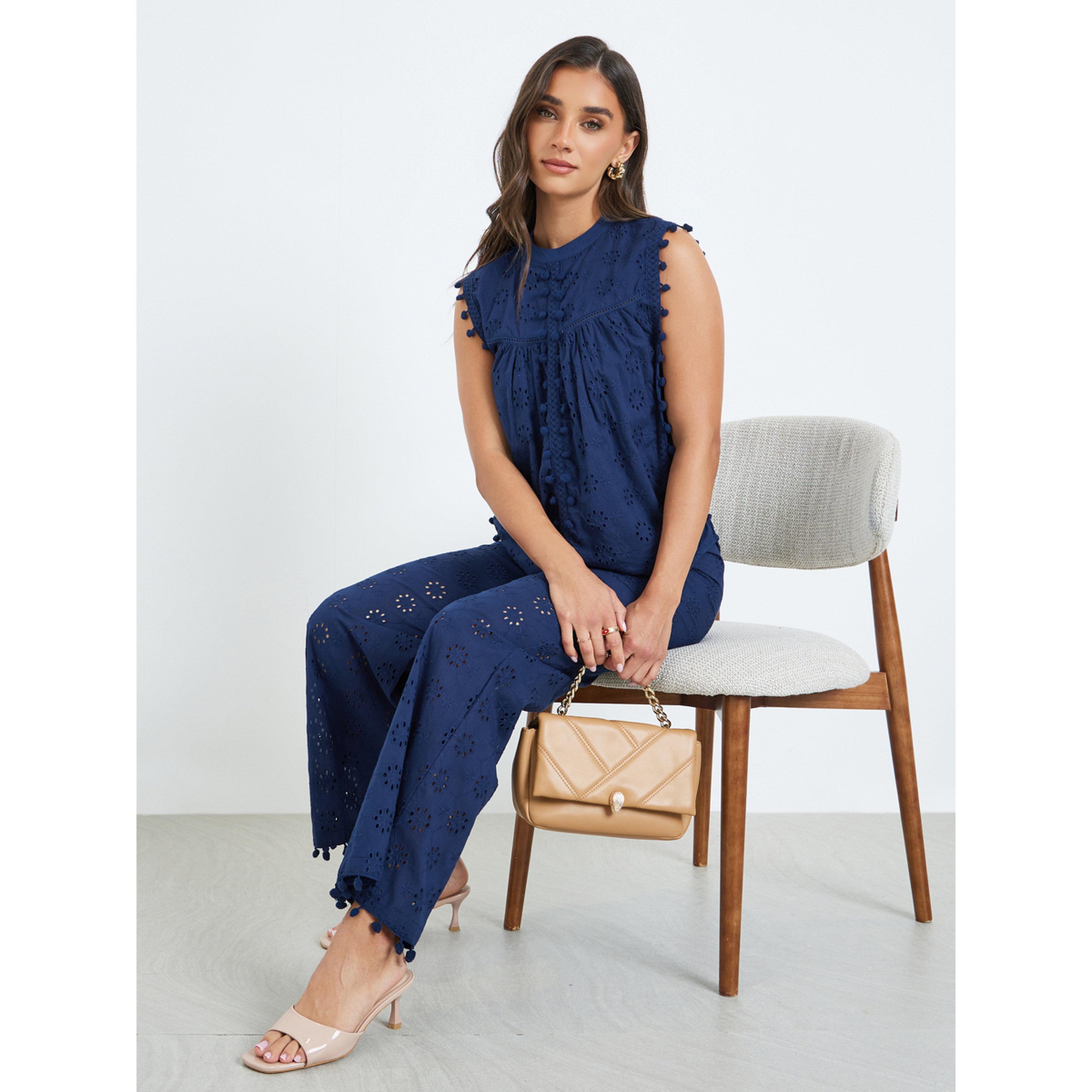مجموعة نسائية بنمط توب وبنطال بأرجل واسعة-women-clothing-coordsets-image-2