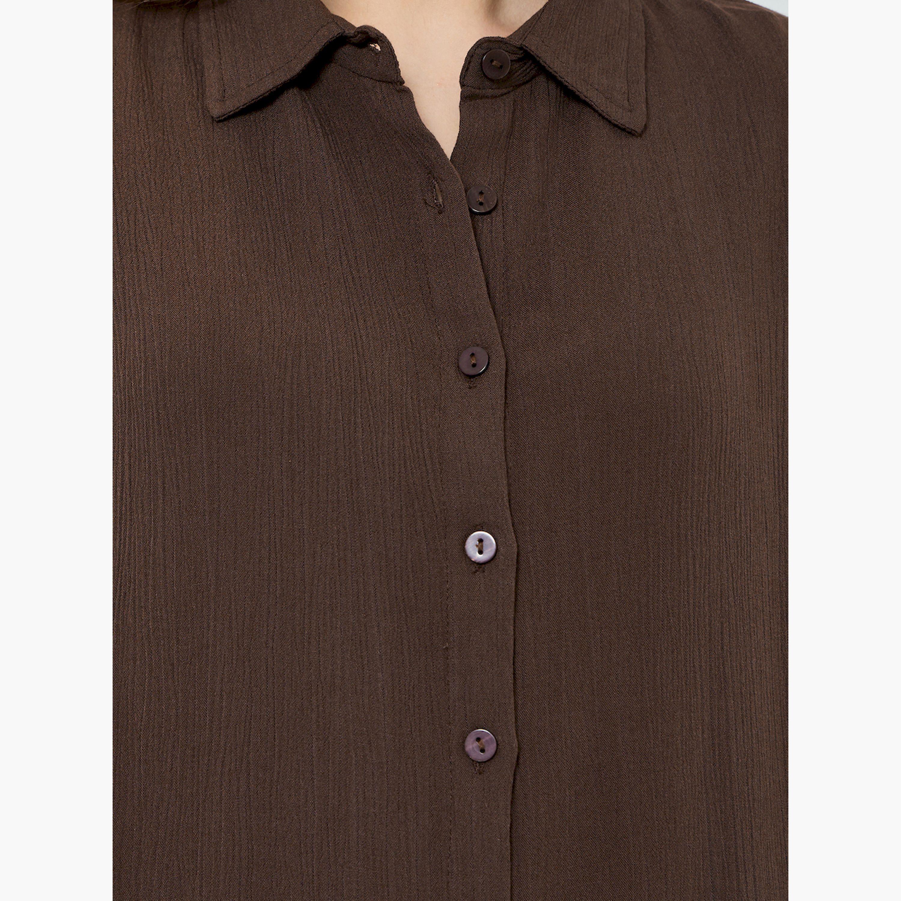 طقم منسق من بلوزة وبنطال واسع بتفاصيل مجعدة-women-clothing-coordsets-image-6