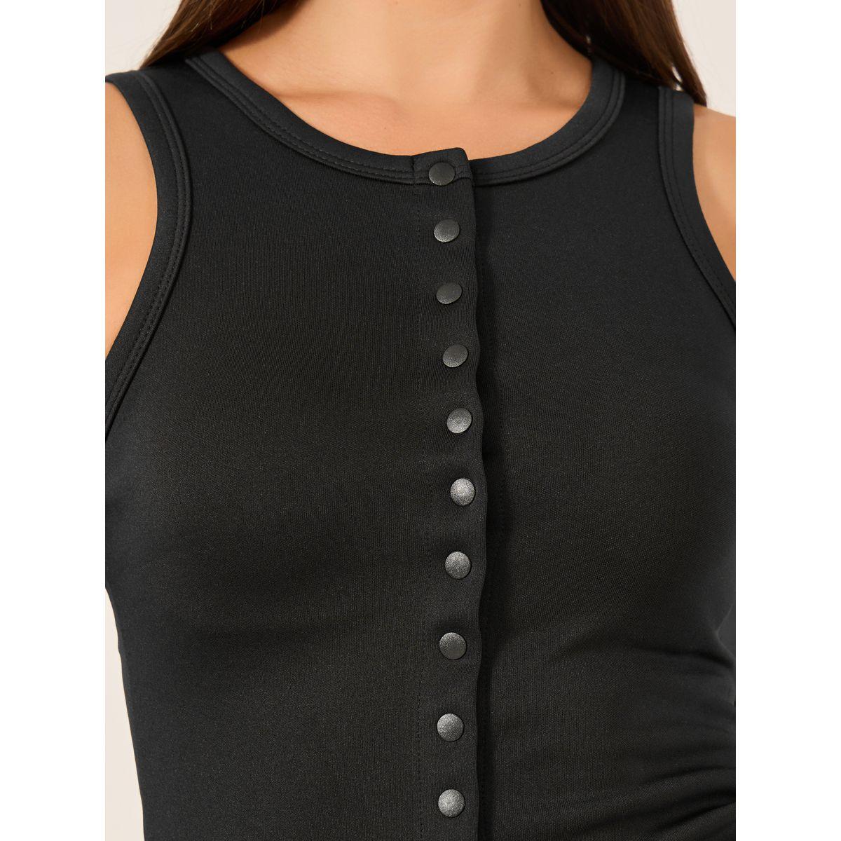 بلوزة بياقة دائرية مع تفاصيل أزرار-women-clothing-tshirts-image-4