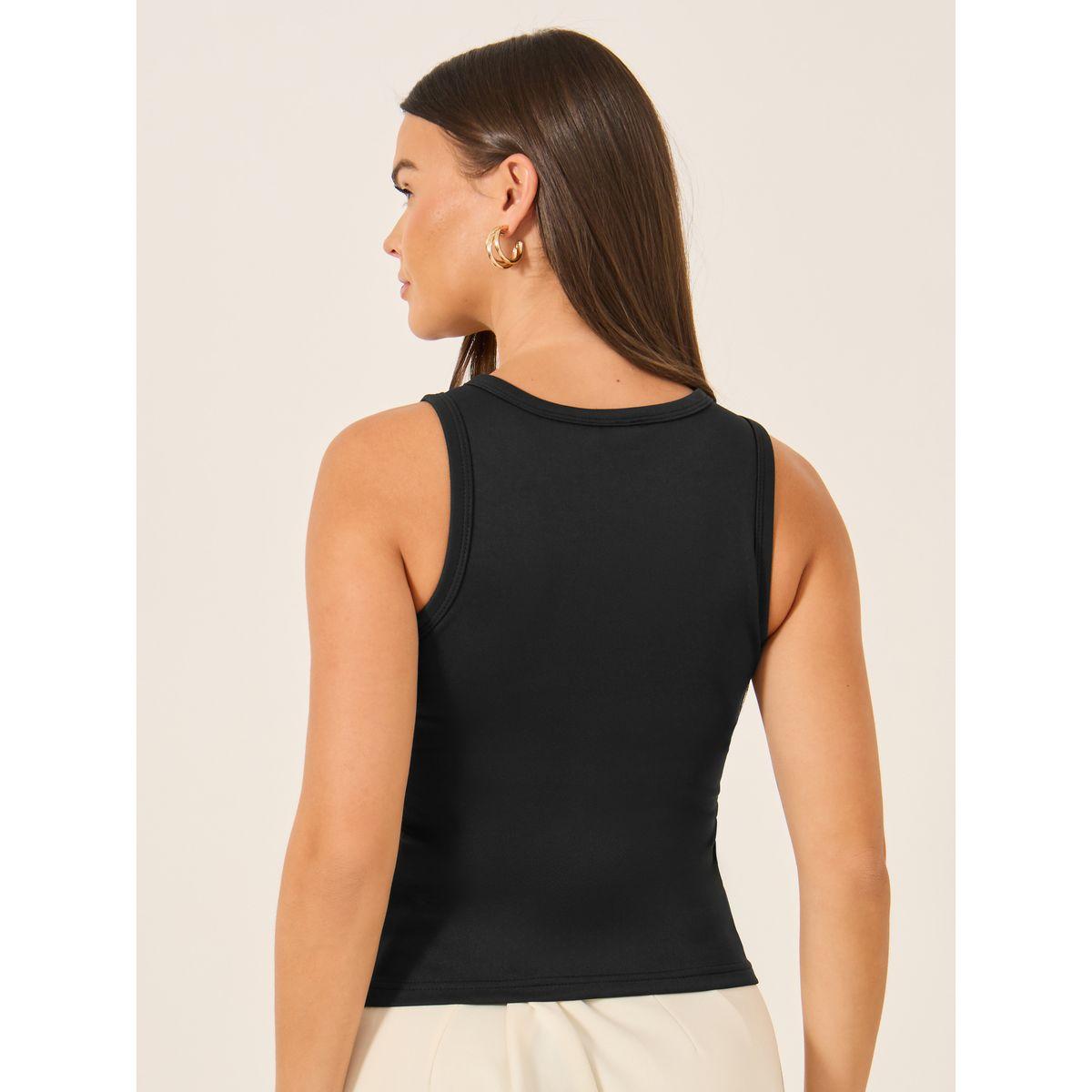 بلوزة بياقة دائرية مع تفاصيل أزرار-women-clothing-tshirts-image-5