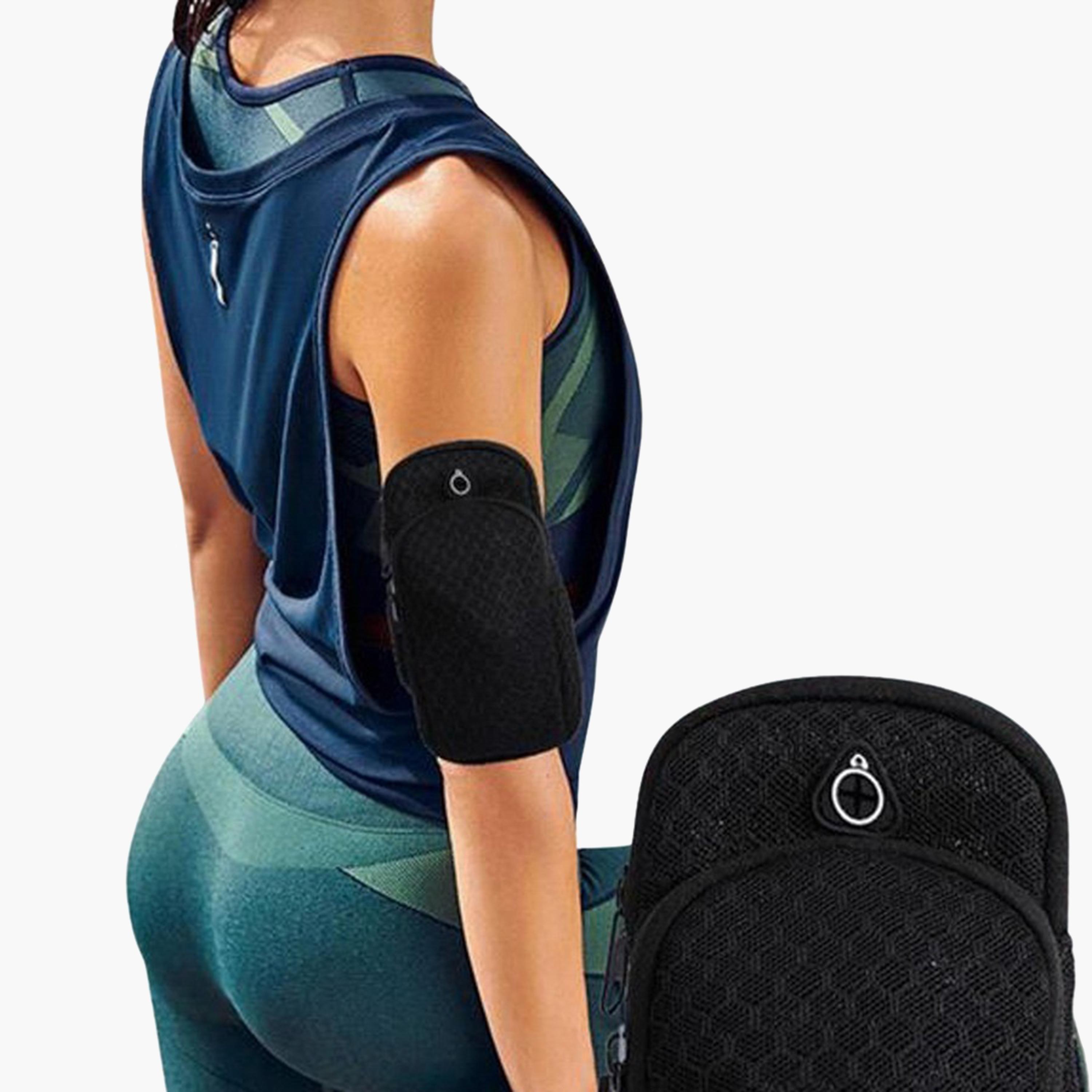 Styli Honeycomb Textured Dual Zip Pocket Arm Running Belt-women-clothing-sportswearandactivewear-trackpantsandtracksuits-image-5