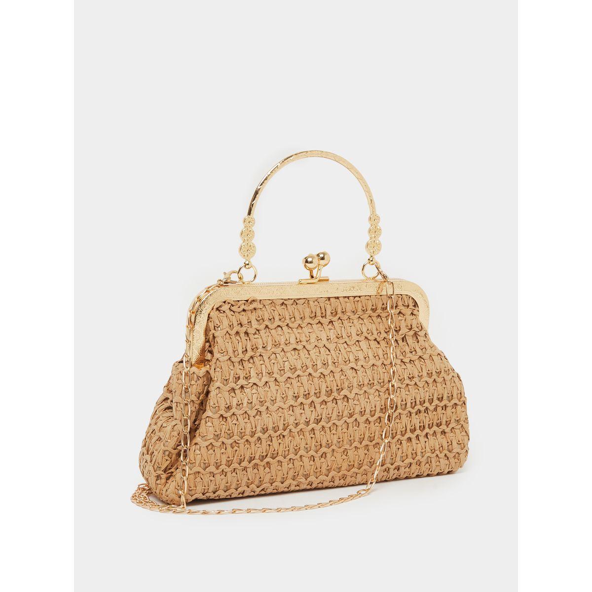 Styli Textured Kiss Lock Clutch with Metal Handle-women-bagsandwallets-handbags-image-1
