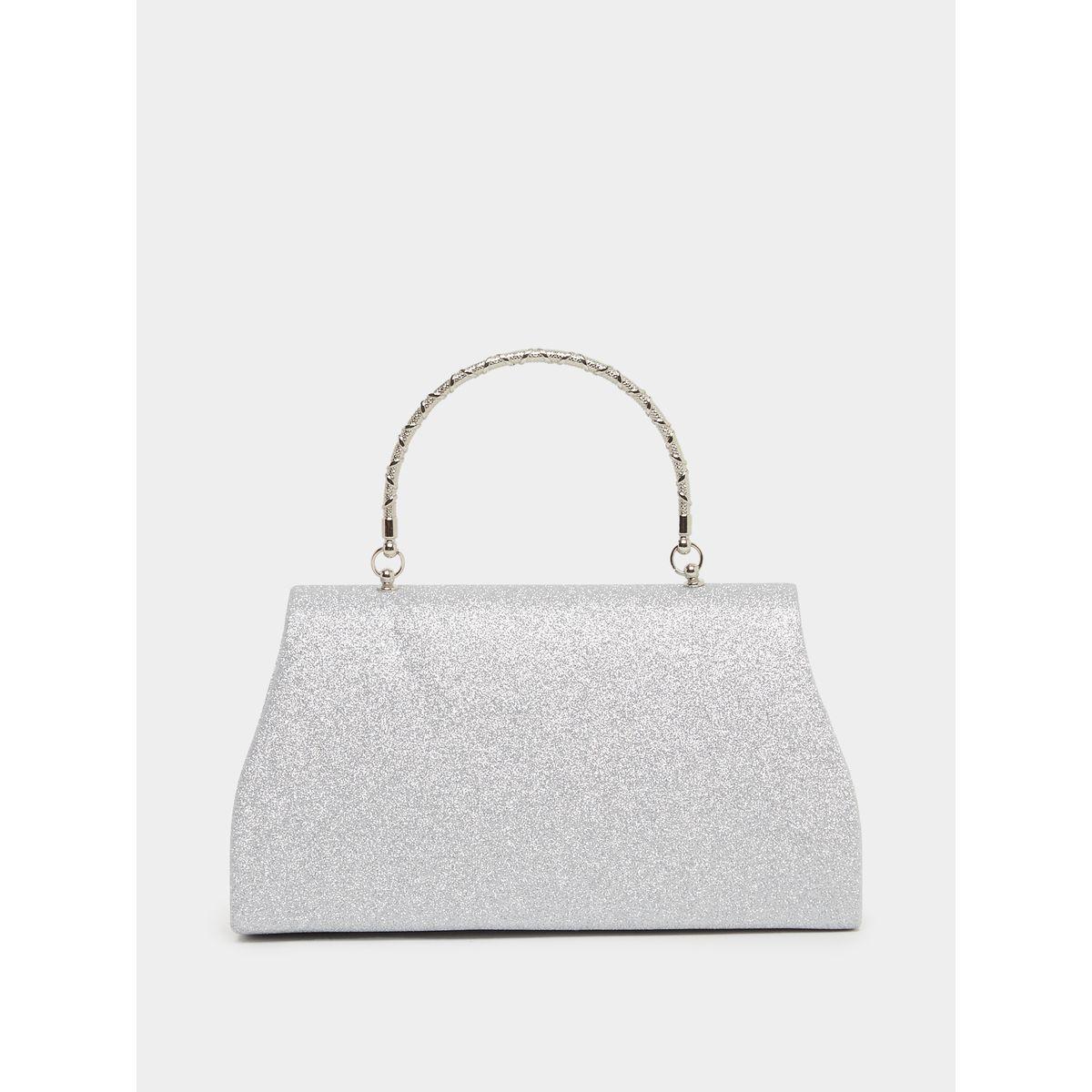 Styli Embellished Metallic Ribbon Detail Clutch with Removable Chain Strap-women-bagsandwallets-handbags-image-2