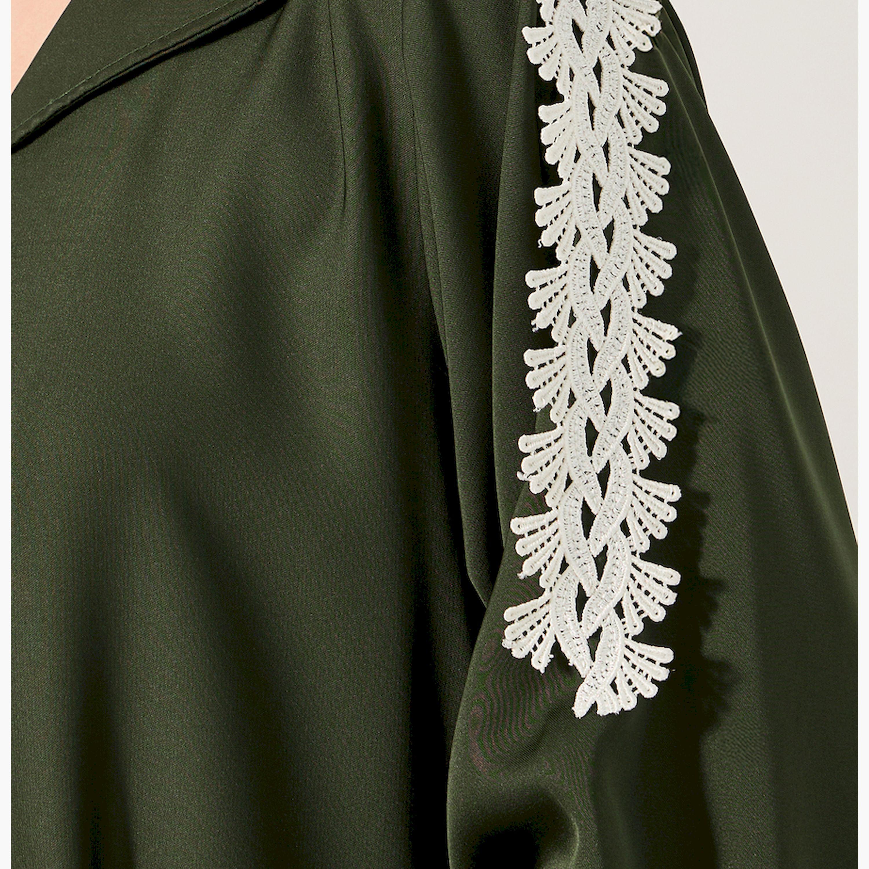 أميرة x ستايلي جلابية بحافة واسعة وتفاصيل دانتيل-women-arabicclothing-jalabiyas-image-4