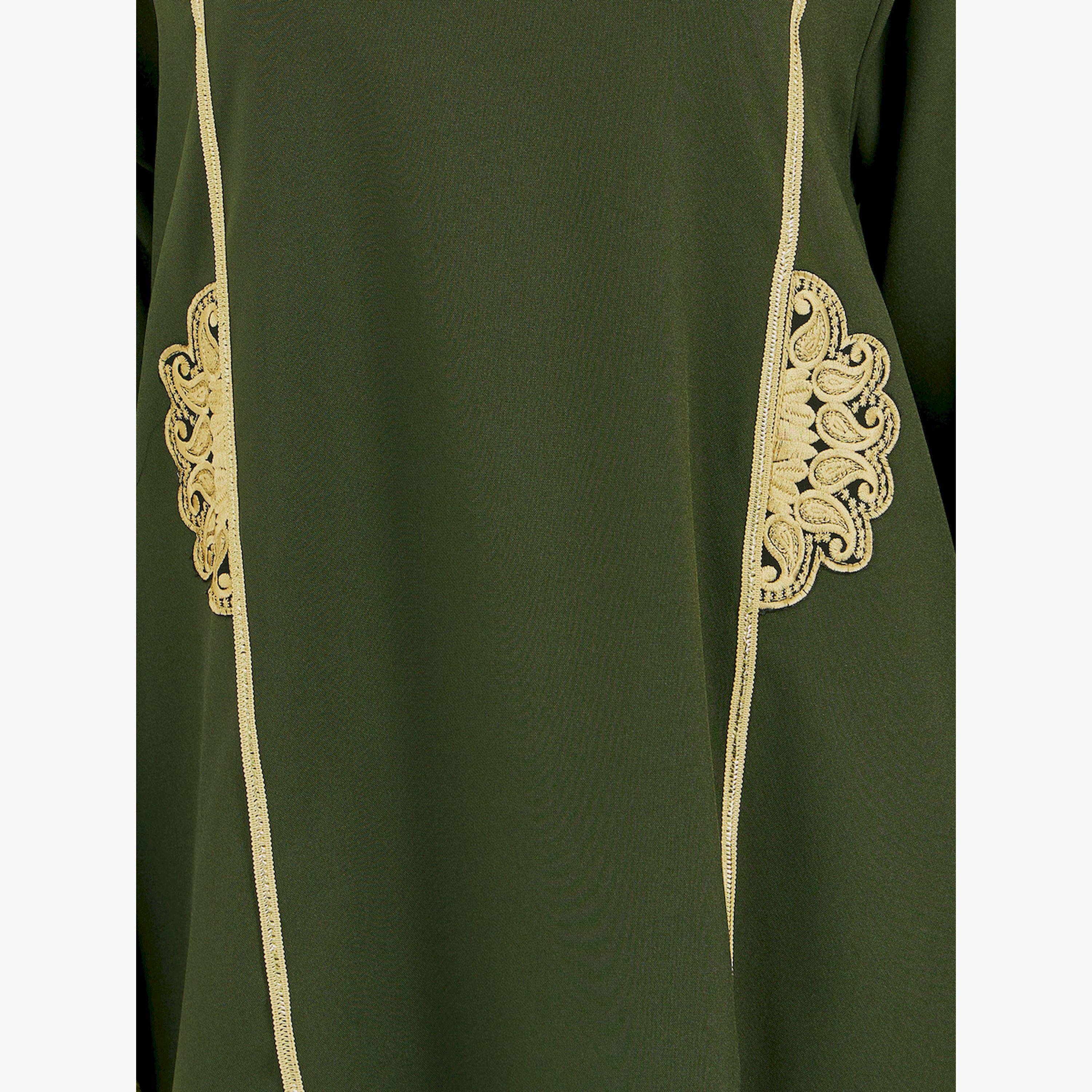 أميرة x ستايلي جلابية بحافة واسعة بتفاصيل دانتيل-women-arabicclothing-jalabiyas-image-4