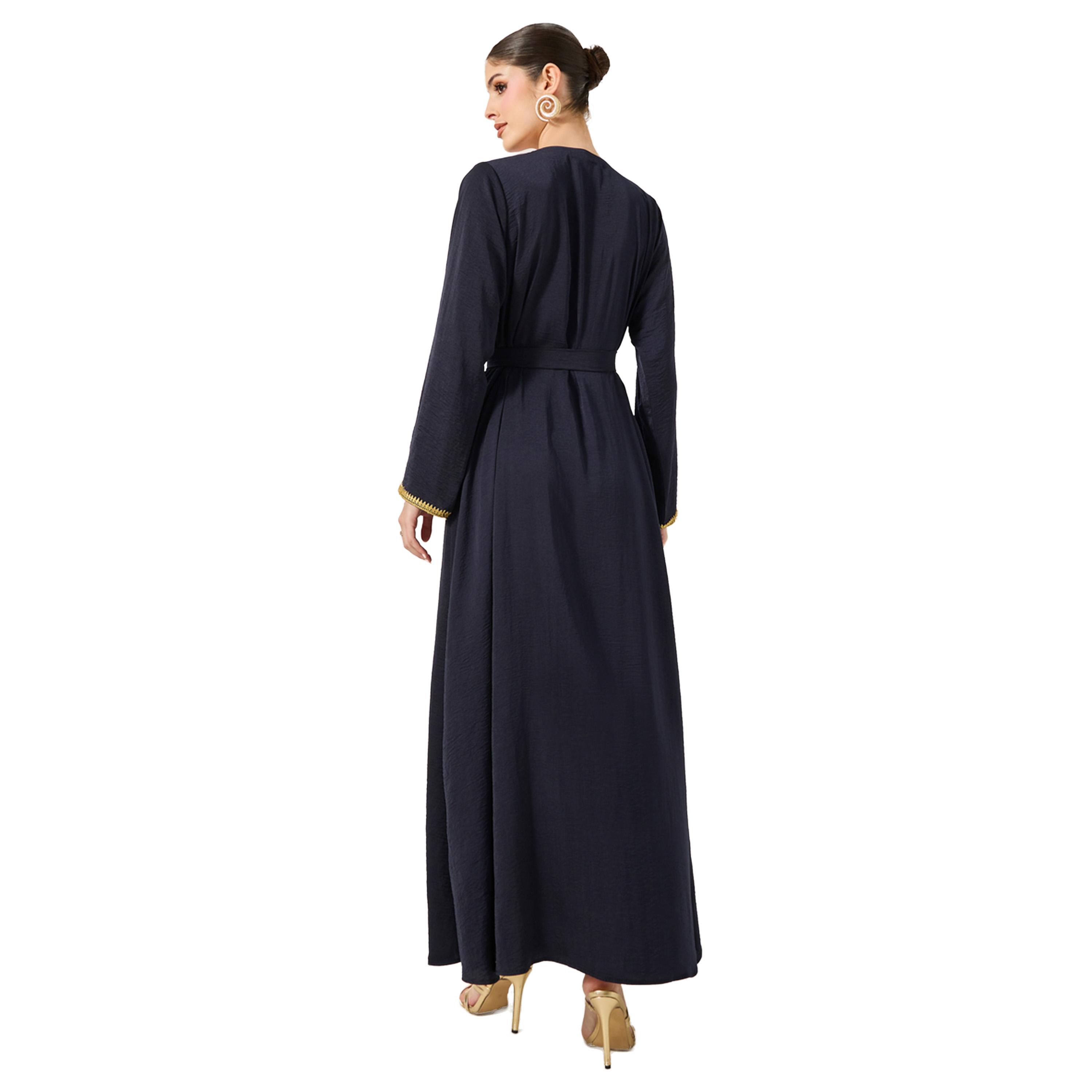 ستايلي - جلابية برباط خصر وياقة V-women-arabicclothing-jalabiyas-image-5