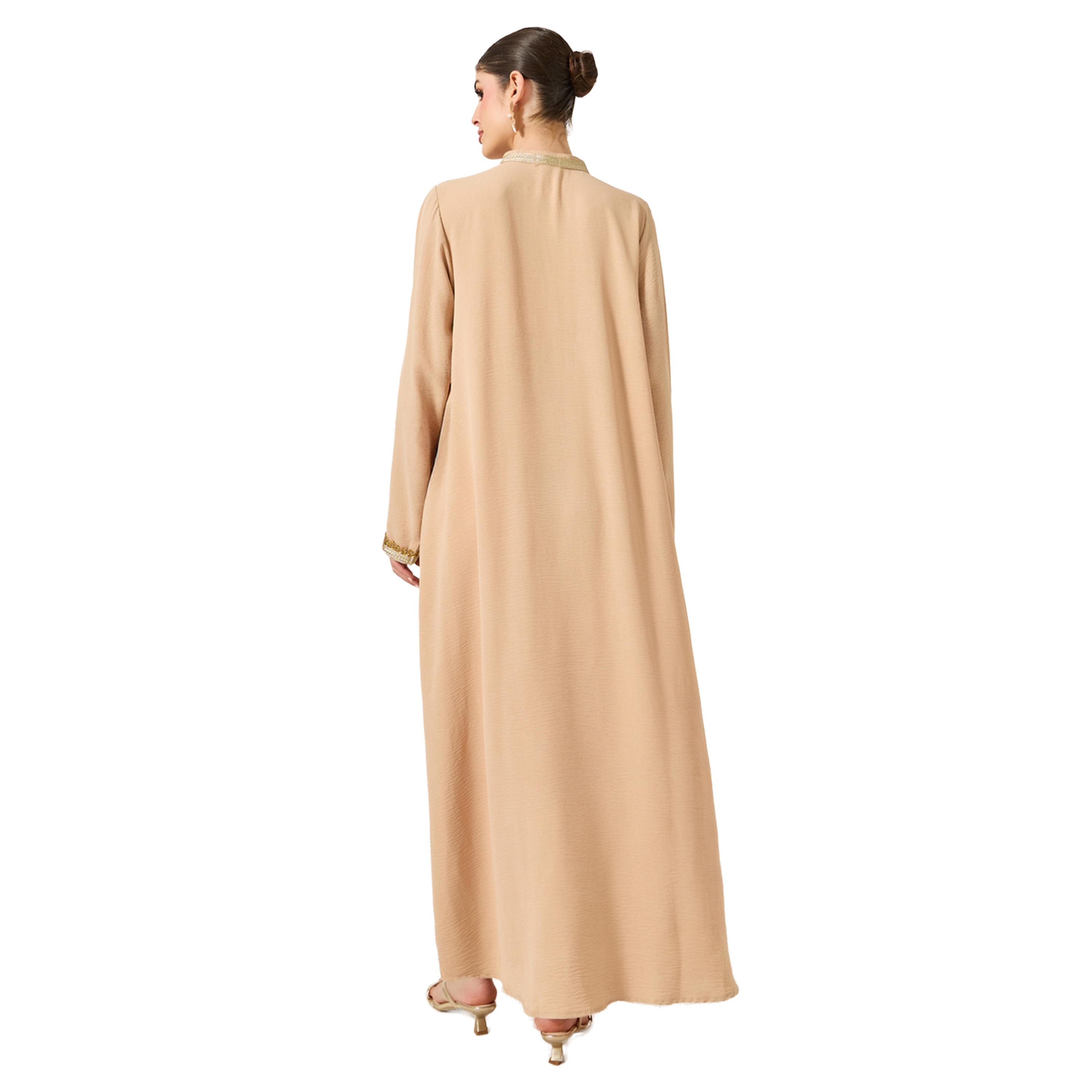 ستايلي - جلابية على شكل حرف A مع ياقة مطوية وتفاصيل دانتيل-women-arabicclothing-jalabiyas-image-5