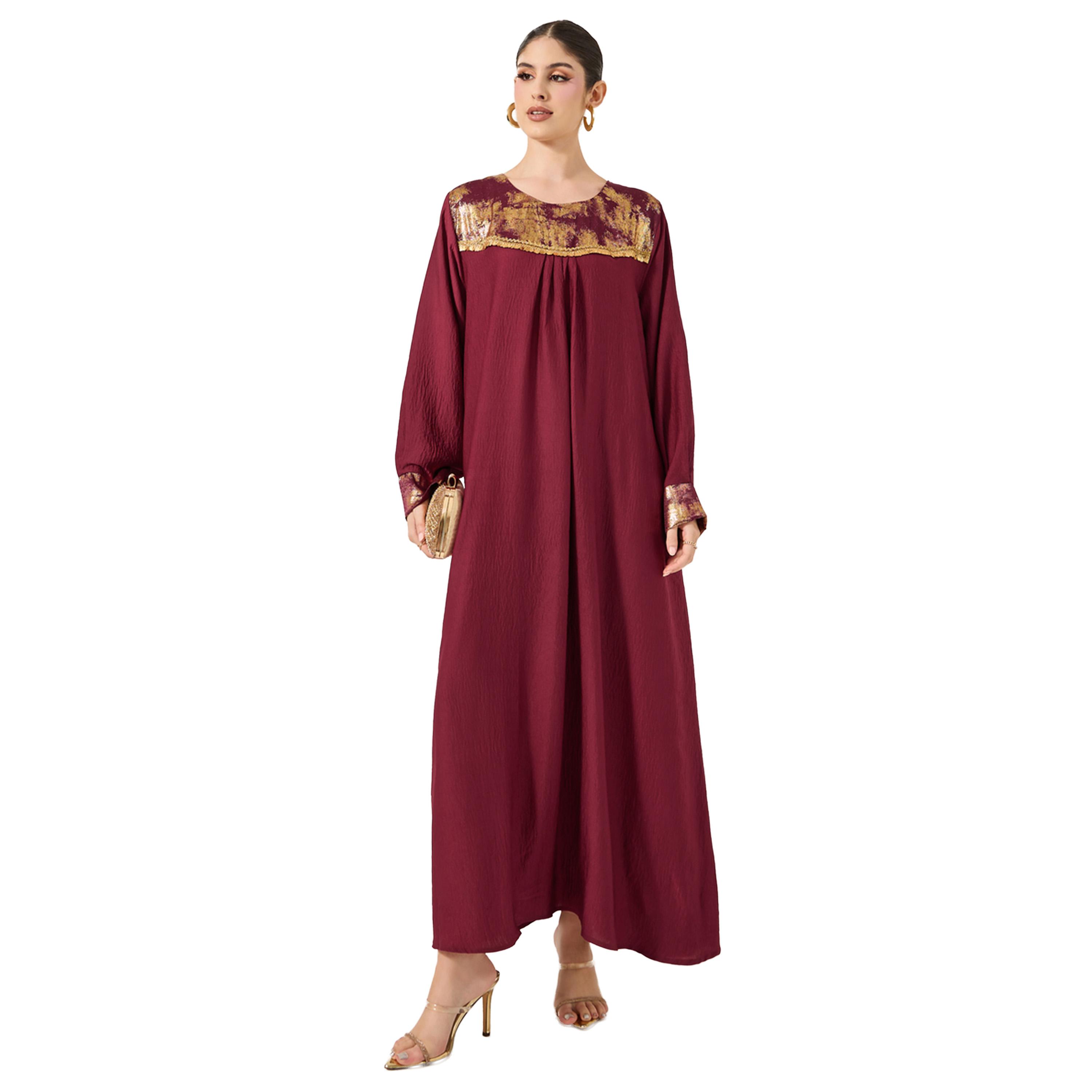 أميرة x ستايلي جلابية بحافة واسعة ياقة دائرية-women-arabicclothing-jalabiyas-image-1