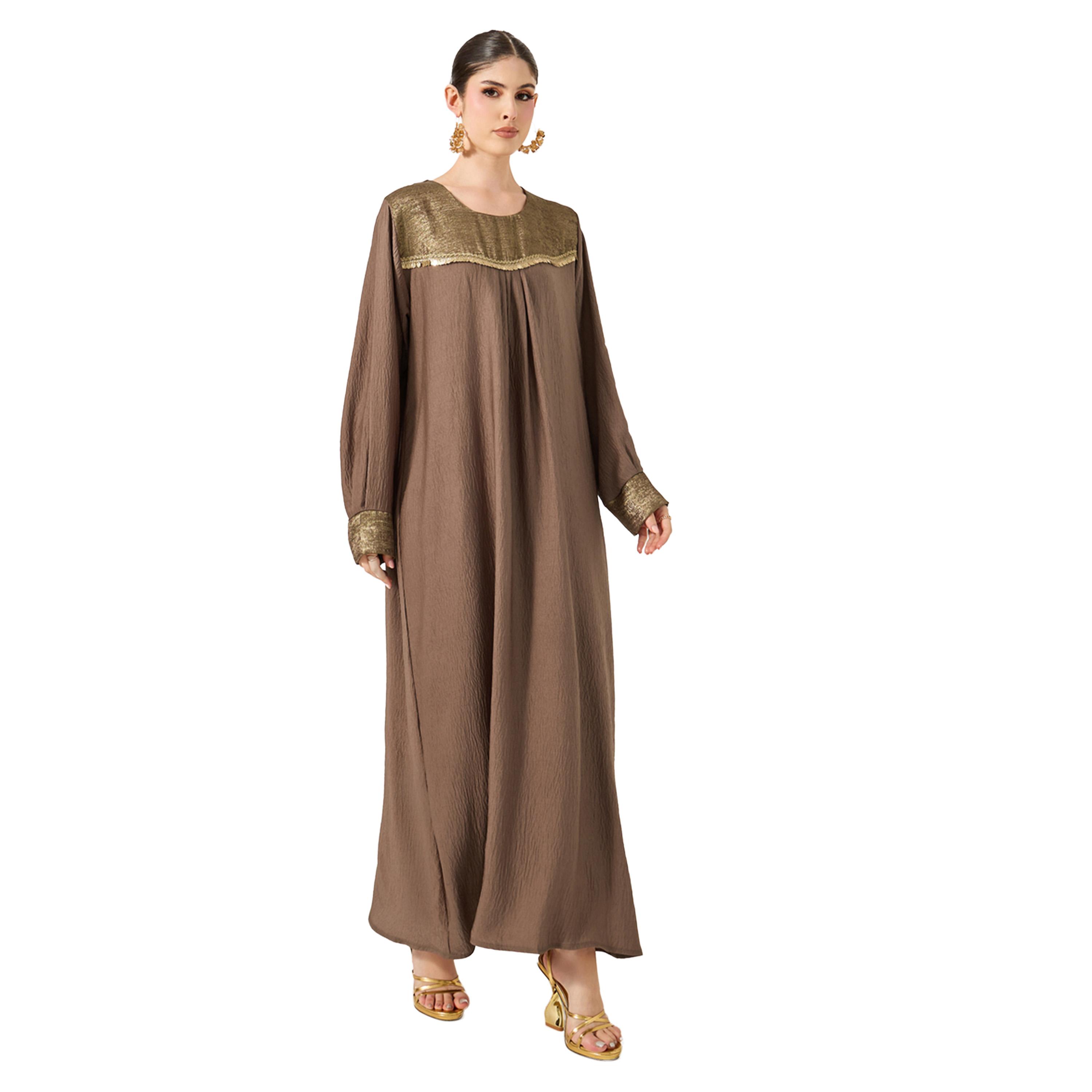 أميرة x ستايلي جلابية منمقة بحافة واسعة وياقة دائرية-women-arabicclothing-jalabiyas-image-1