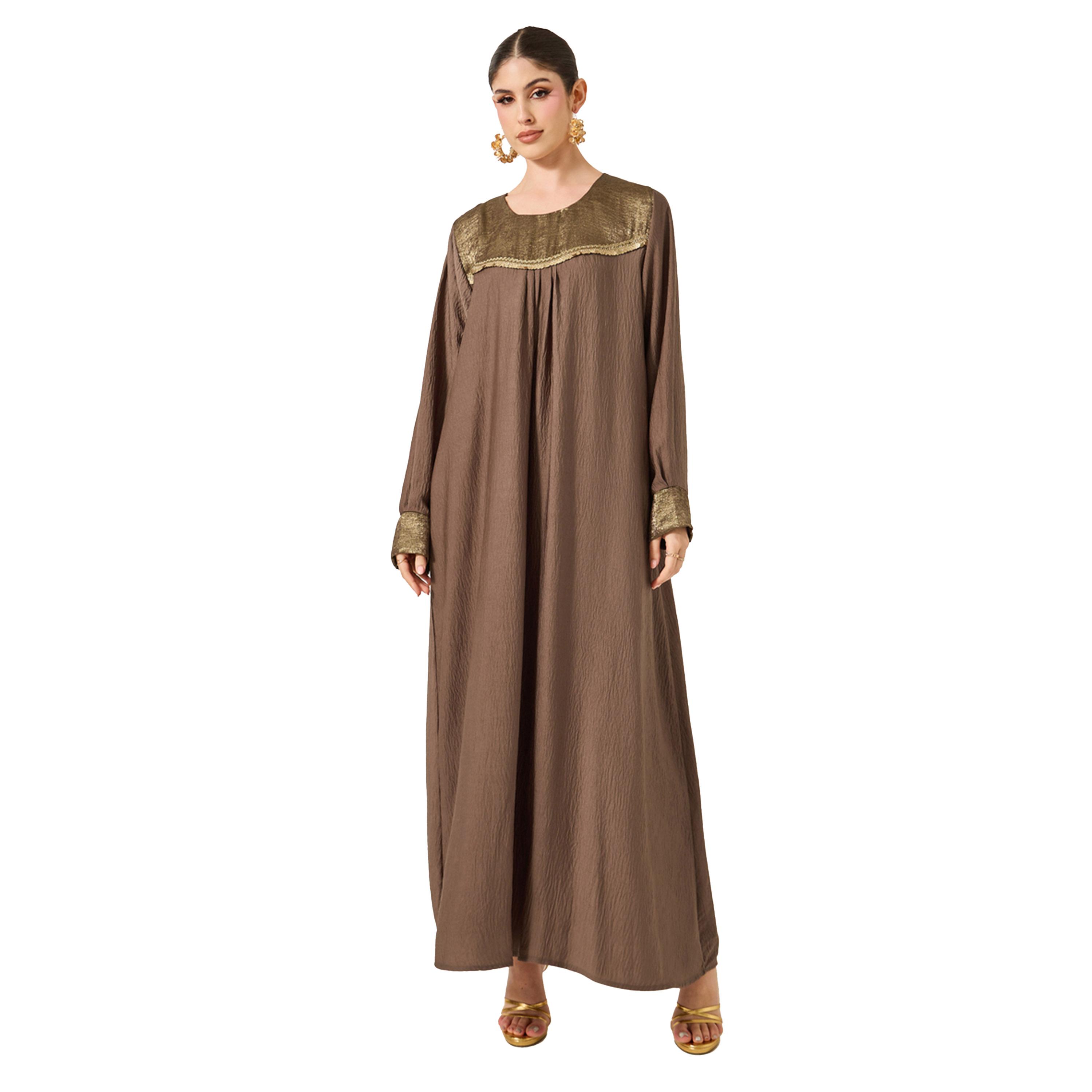 أميرة x ستايلي جلابية منمقة بحافة واسعة وياقة دائرية-women-arabicclothing-jalabiyas-image-2