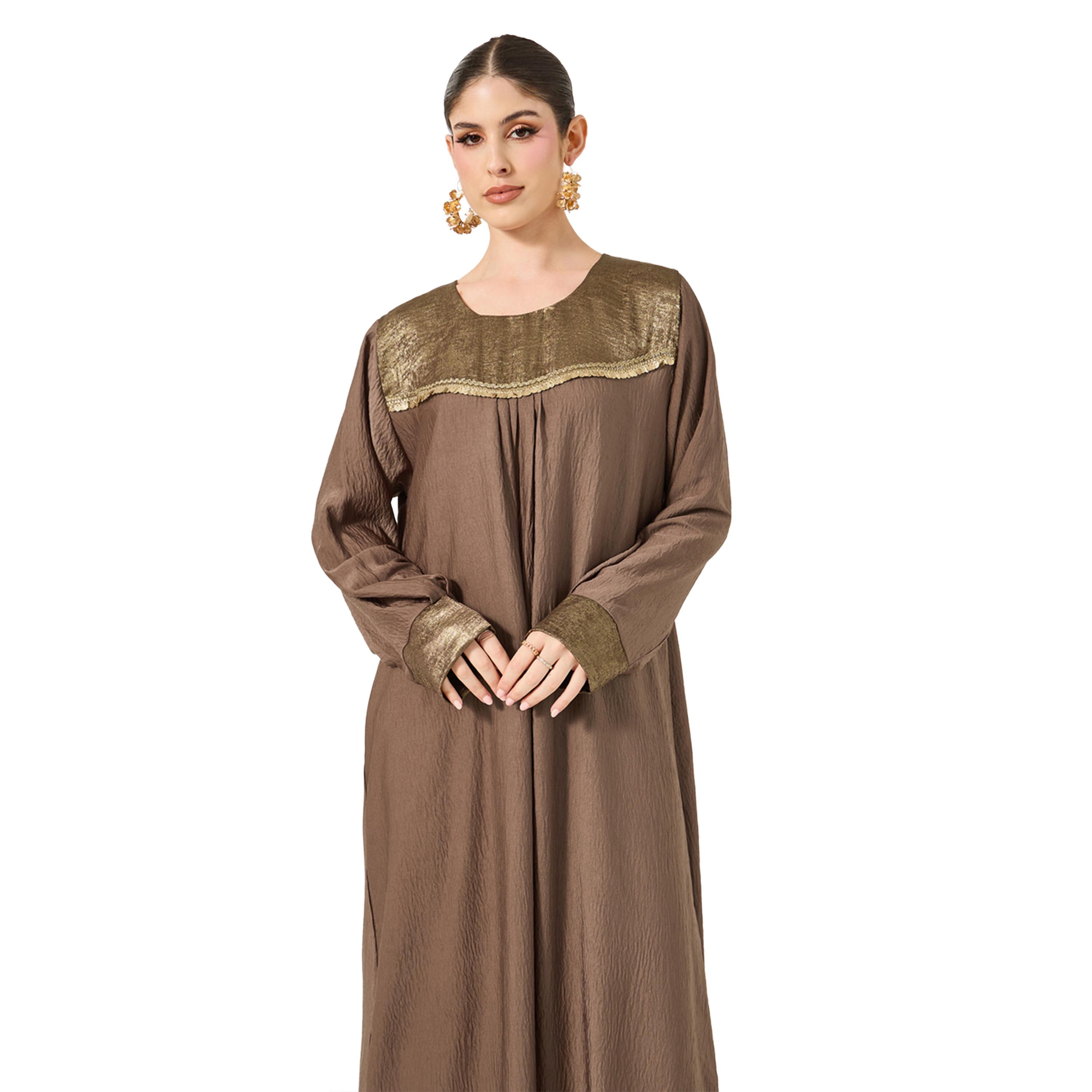 أميرة x ستايلي جلابية منمقة بحافة واسعة وياقة دائرية-women-arabicclothing-jalabiyas-image-3