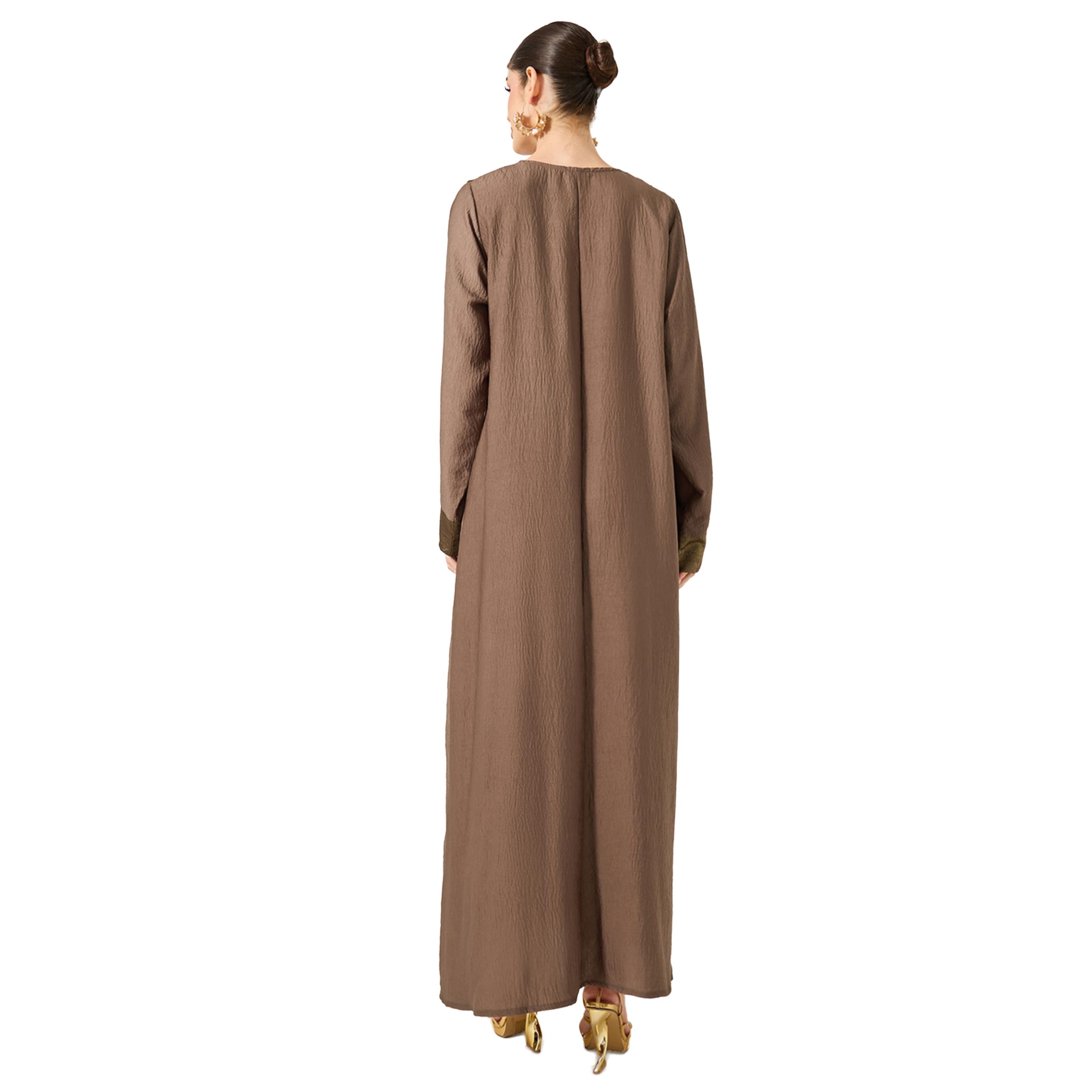 أميرة x ستايلي جلابية منمقة بحافة واسعة وياقة دائرية-women-arabicclothing-jalabiyas-image-5