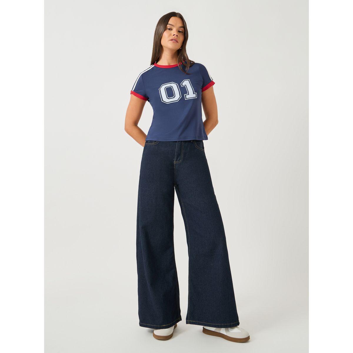 Styli Varsity Print Short Sleeve Cropped Fitted T-Shirt-women-clothing-tshirts-image-3