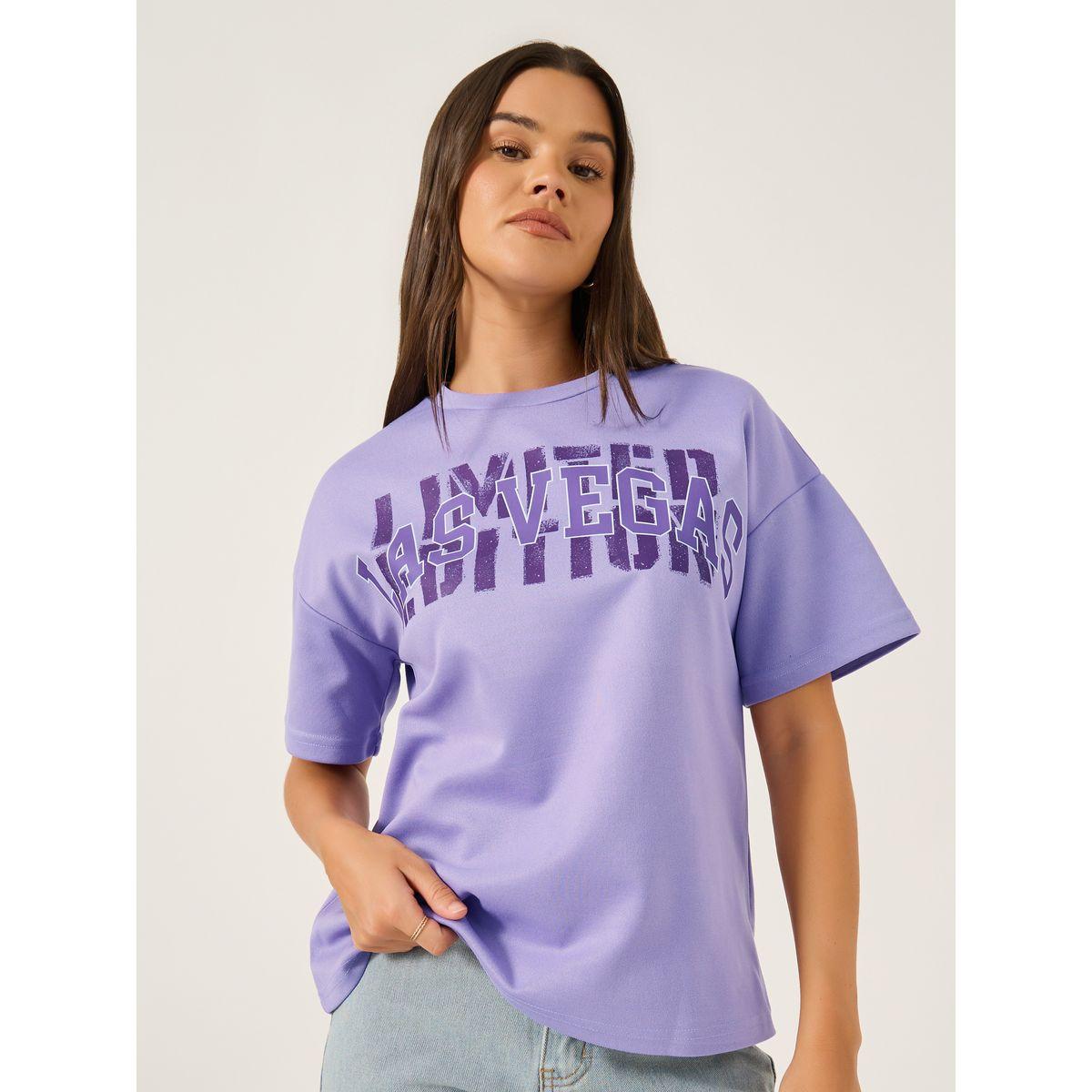 Styli Slogan Print Short Sleeve Oversized T-Shirt-women-clothing-tshirts-image-1