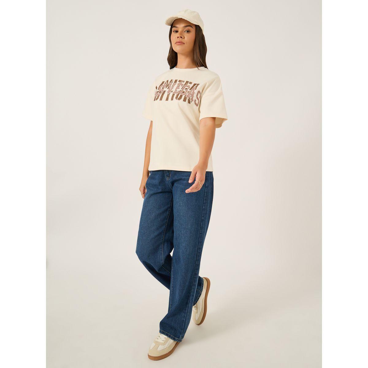Styli Slogan Print Short Sleeve Oversized T-Shirt-women-clothing-tshirts-image-2