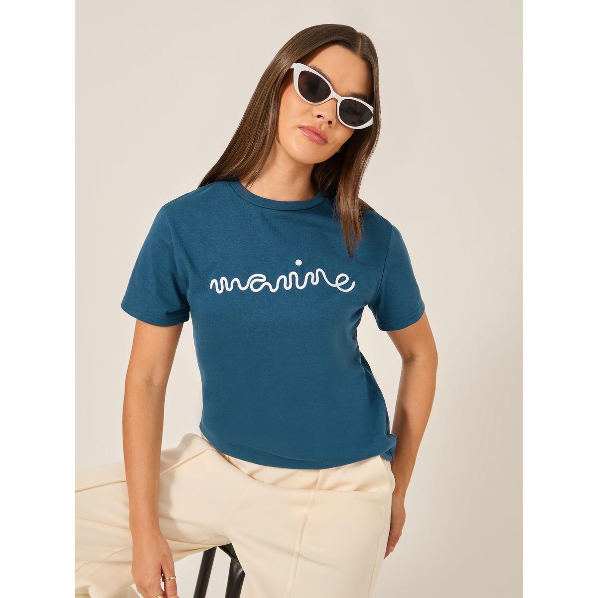 Styli 3D Embroidered Short Sleeve Regular Fit T-Shirt-women-clothing-tshirts-image-1