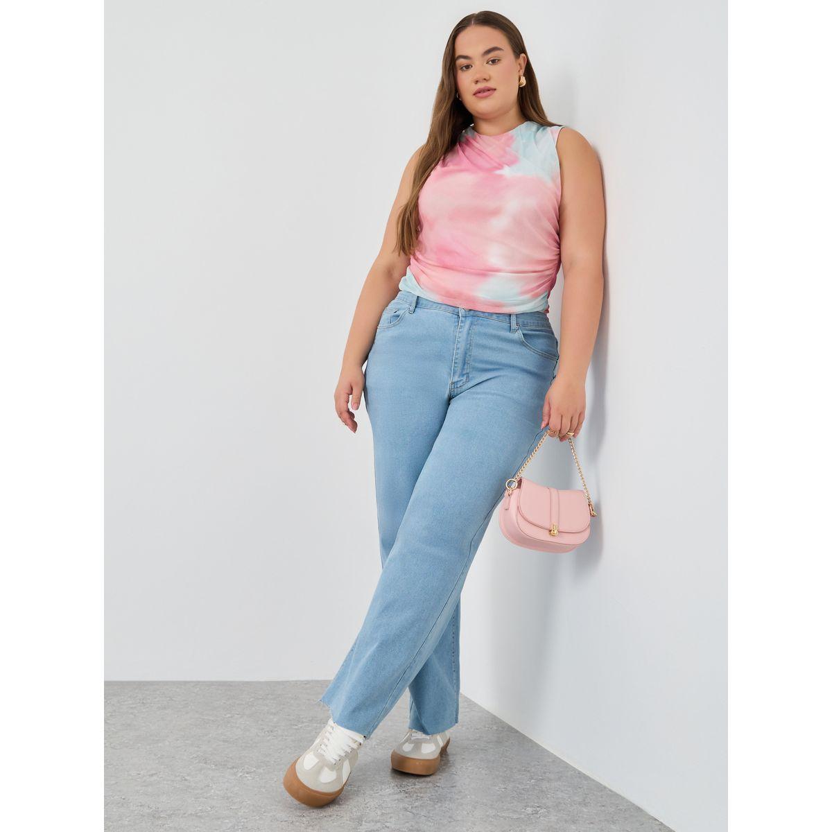 Styli Plus Size High Rise Straight Fit Jeans-women-clothing-bottoms-jeans-image-1