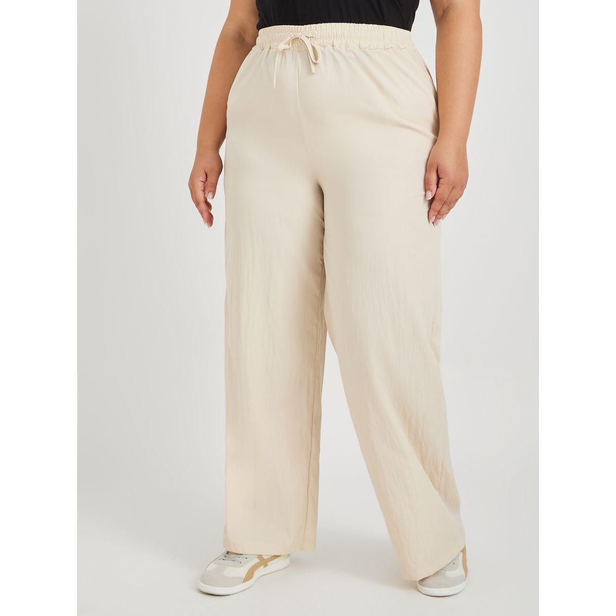 بنطال بمقاس كبير وأرجل واسعة مع أربطة-women-clothing-bottoms-trousers-image-2