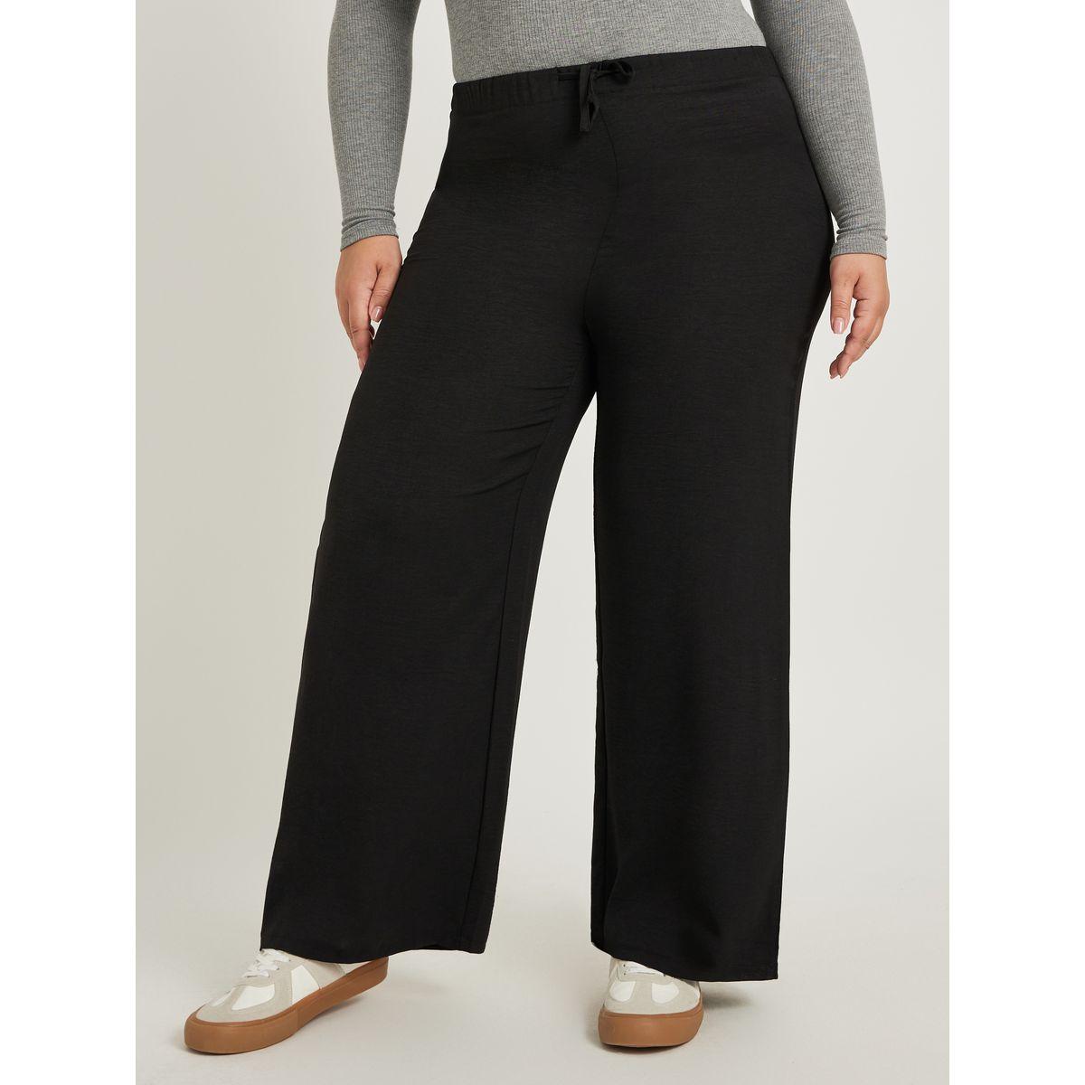 بنطال بأرجل واسعة ومقاس كبير مع أربطة-women-clothing-bottoms-trousers-image-2