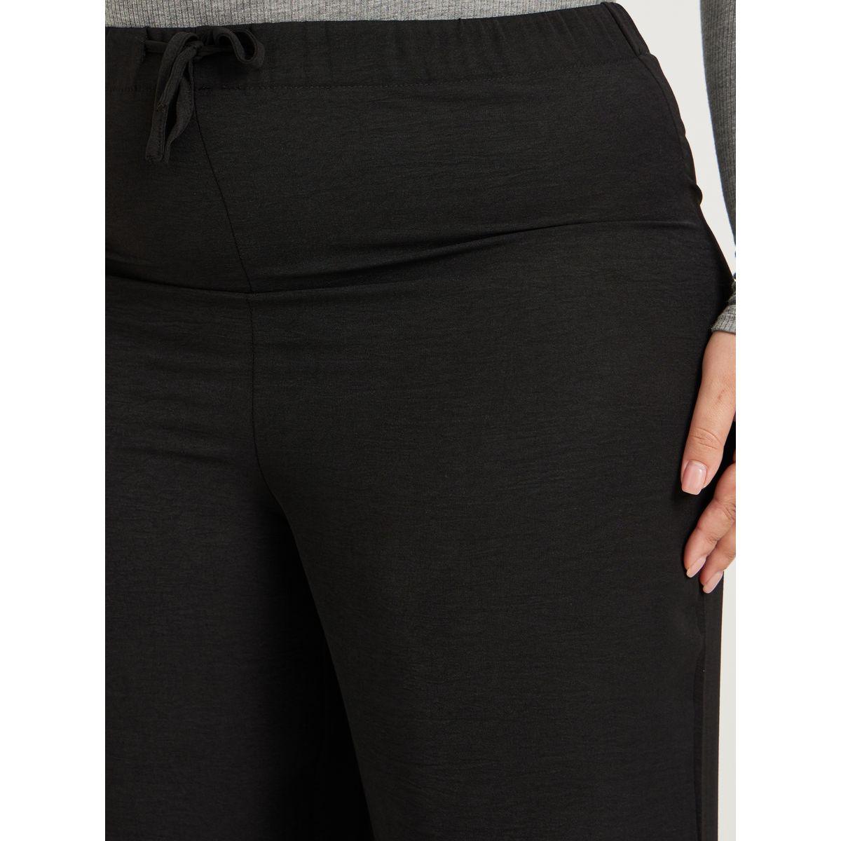 بنطال بأرجل واسعة ومقاس كبير مع أربطة-women-clothing-bottoms-trousers-image-3