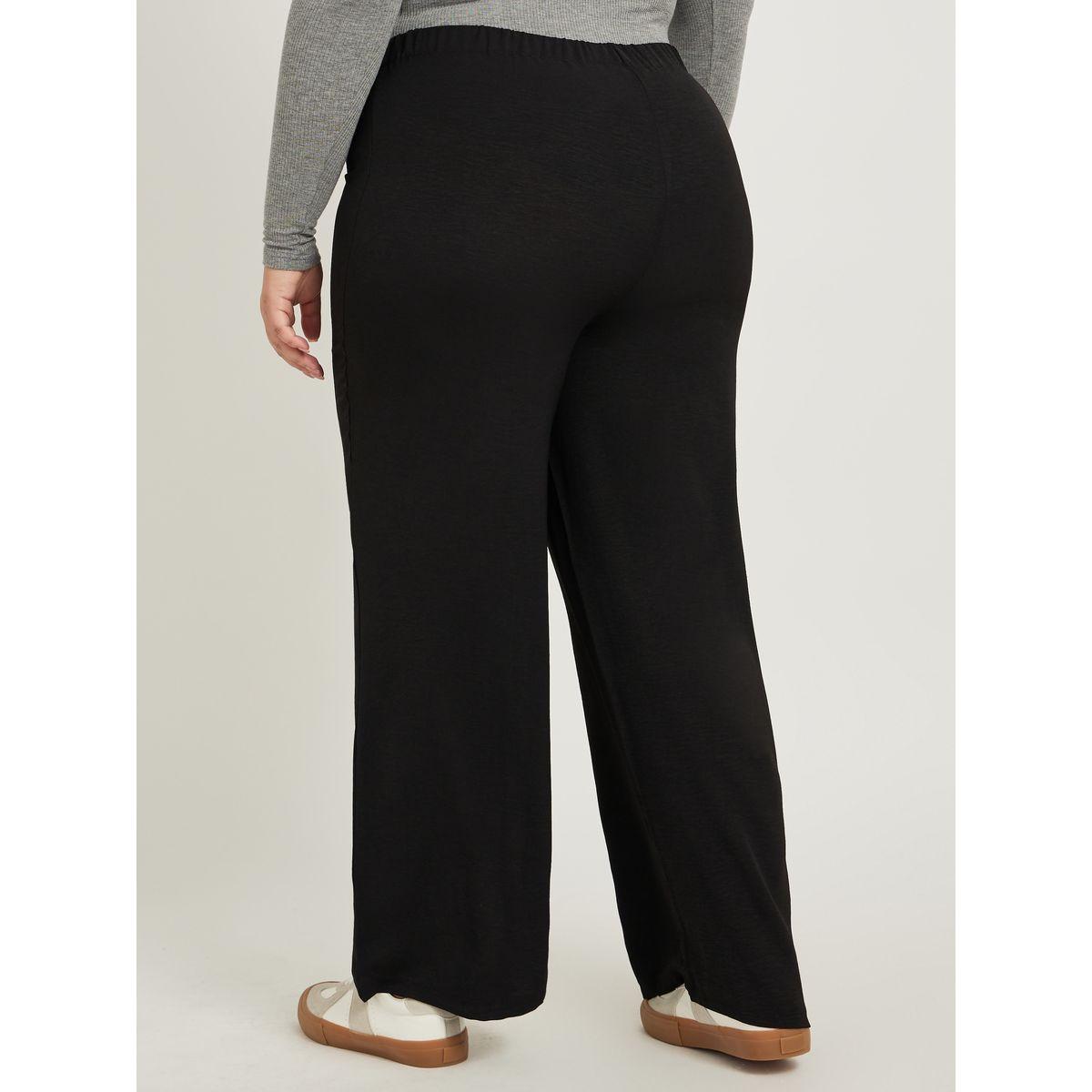 بنطال بأرجل واسعة ومقاس كبير مع أربطة-women-clothing-bottoms-trousers-image-4