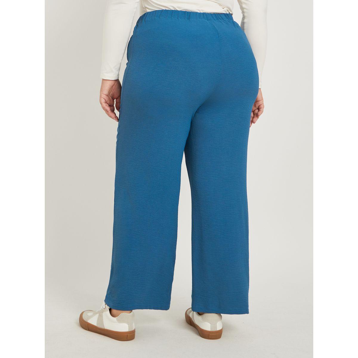 بنطال بأرجل واسعة ومقاس كبير مع أربطة-women-clothing-bottoms-trousers-image-4