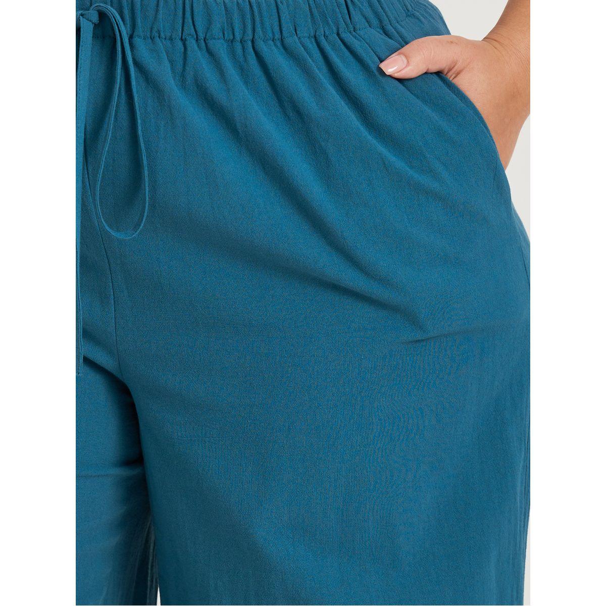 بنطال بمقاس كبير وأرجل واسعة مع أربطة-women-clothing-bottoms-trousers-image-2