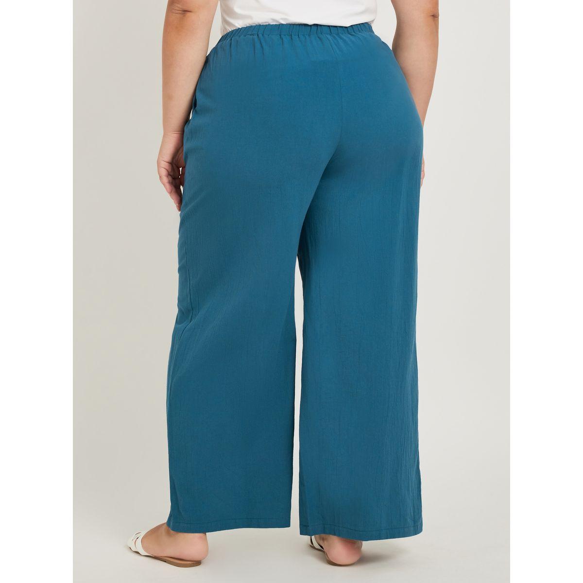 بنطال بمقاس كبير وأرجل واسعة مع أربطة-women-clothing-bottoms-trousers-image-1